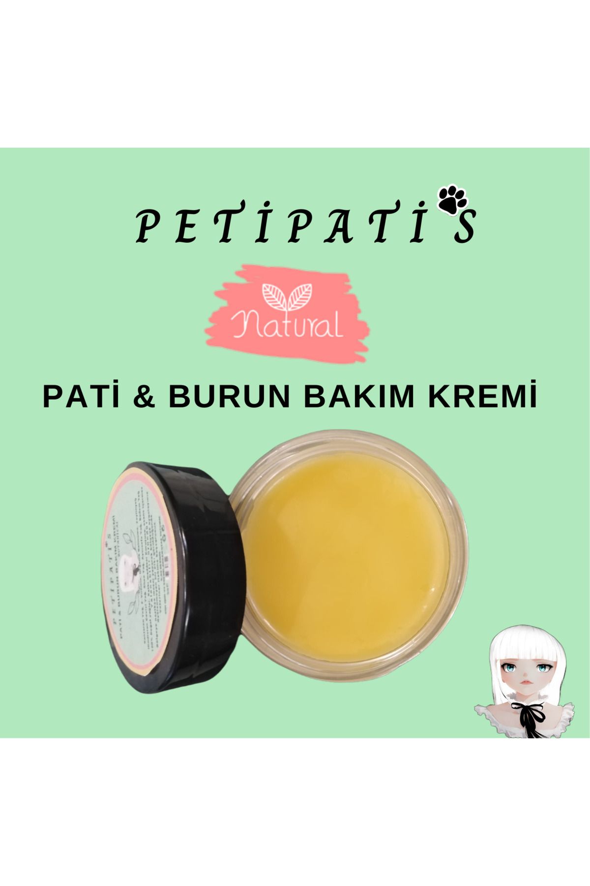 Pati,burun ,deri Bakım Kremi ("VETERİNER VE TARIM BAKANLIĞI ONAYLI DOĞAL PATİ KREM)i 50x1"