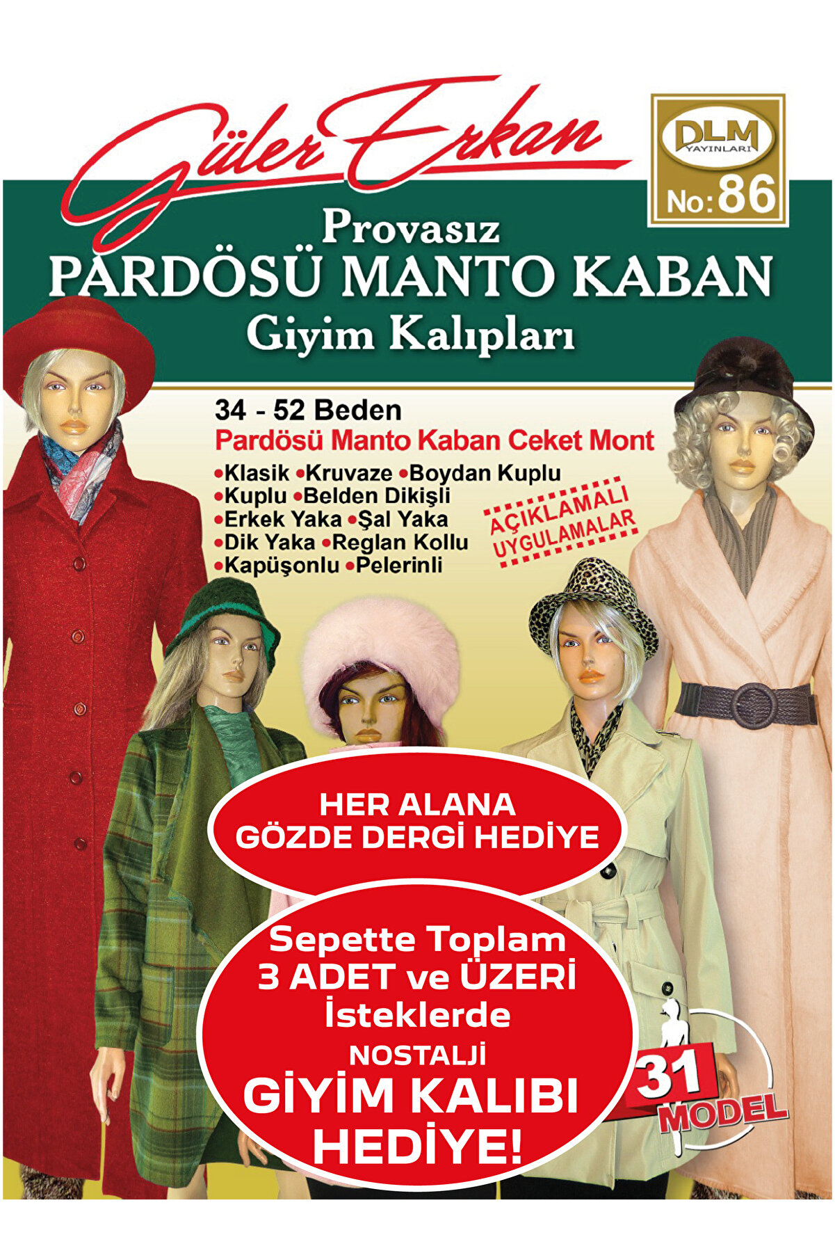 Provasız Pardösü Manto Kaban Giyim Kalıpları