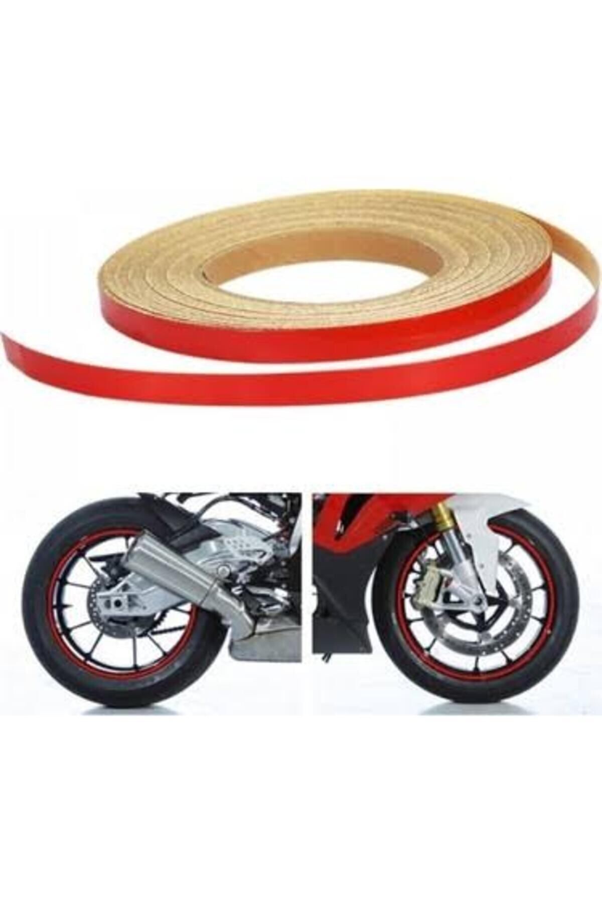 Motorsiklet Jant Şeridi Kırmızı Motorunuza Renk Katın