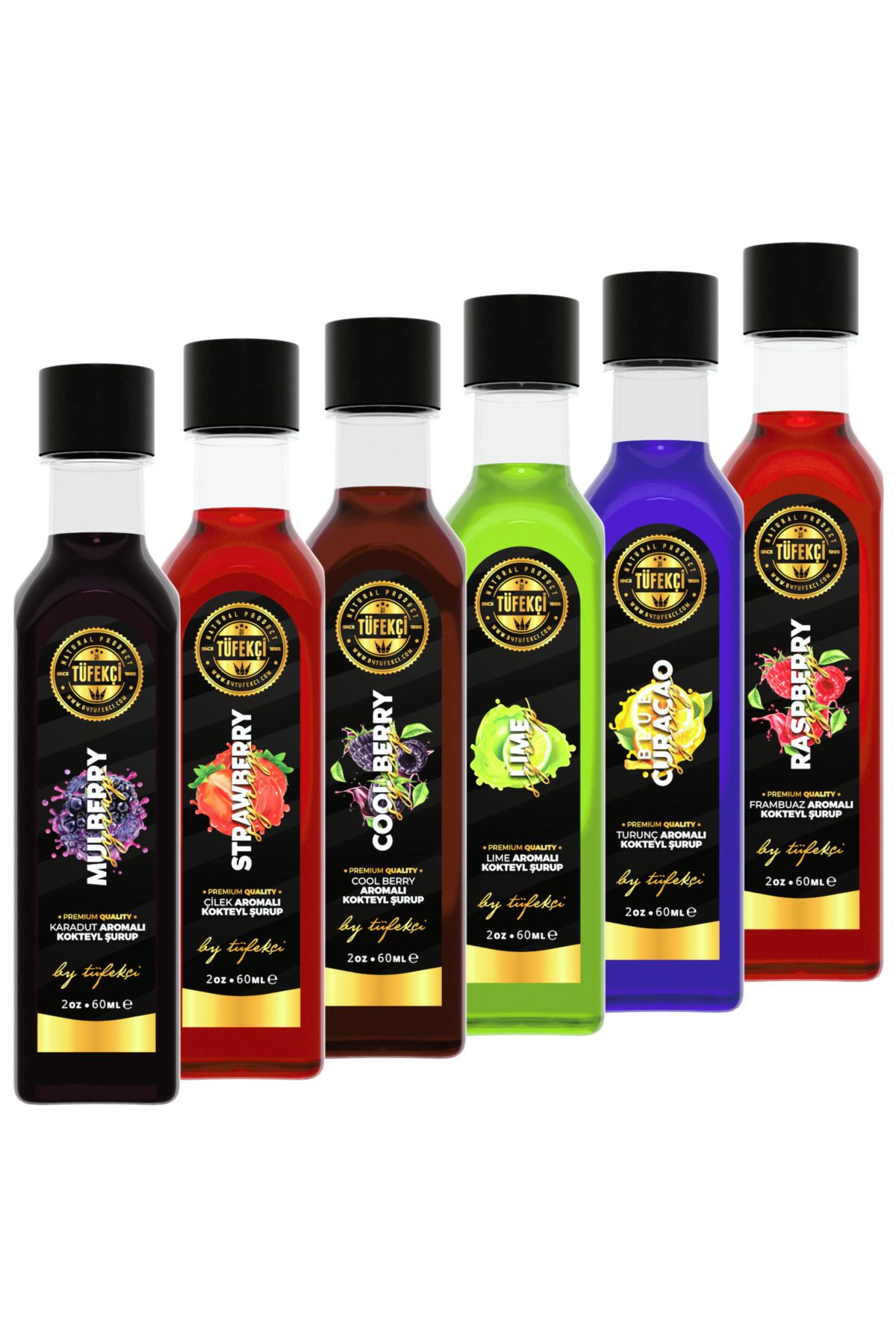 6'li   (lime,frambuaz,çilek,karadut,blue Curacao Cool Berry) 6x60ml