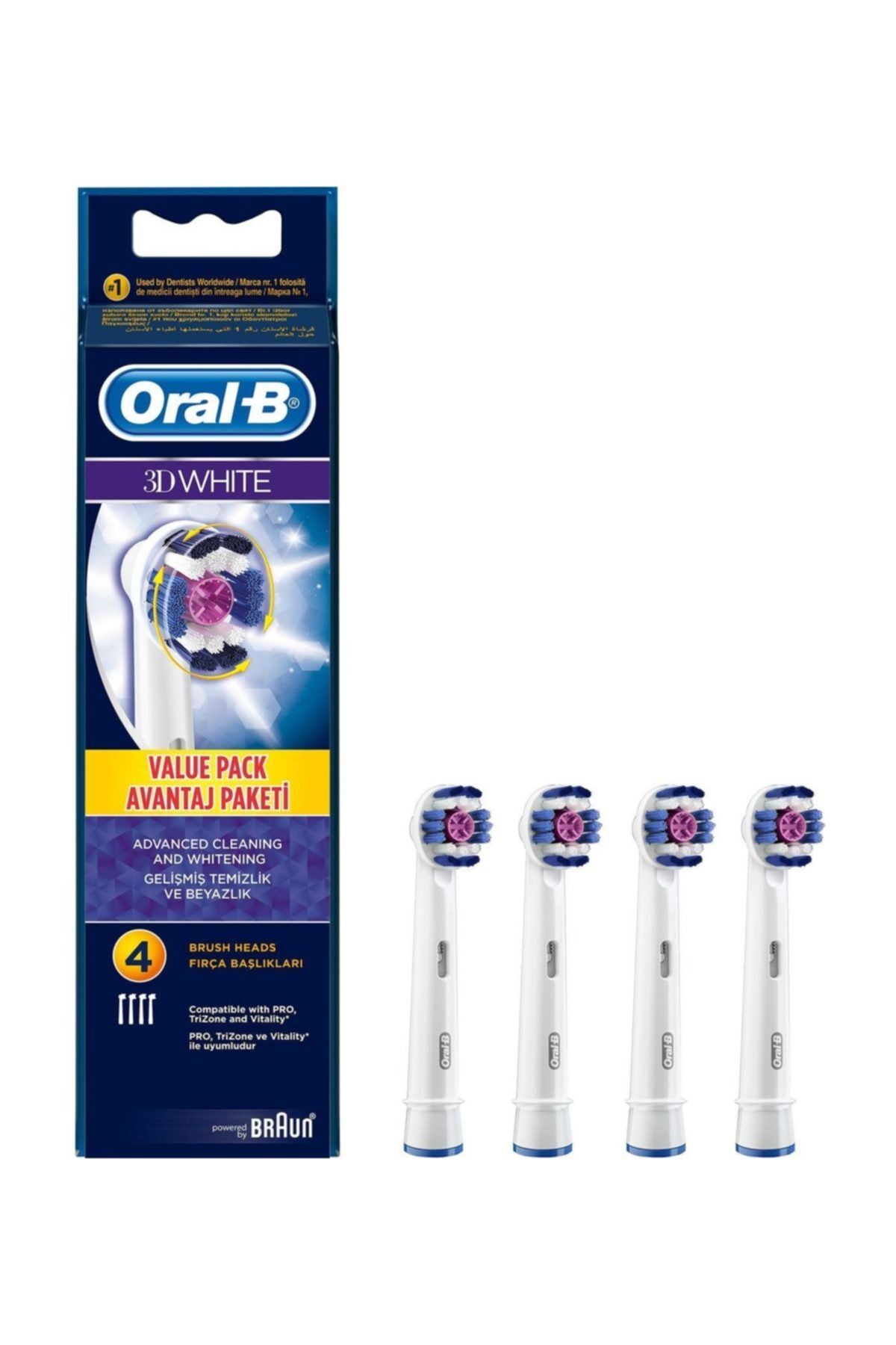 Oral-B Diş Fırçası Yedek Başlığı 3d White 4lü