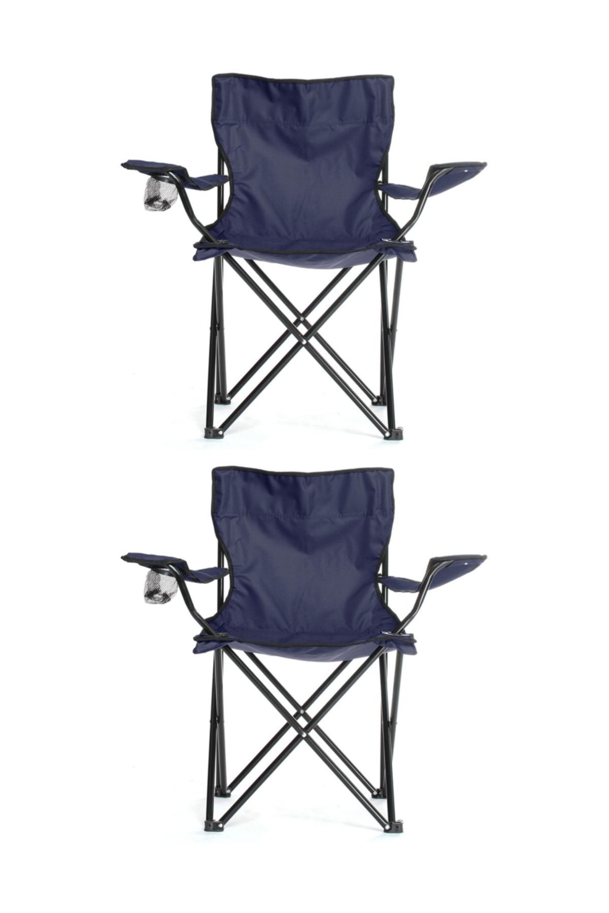 Tedarikcenter 2 Adet Taşınabilir Katlanır Kamp Sandalyesi Teleskopik Rejisör Kamp Sandalyesi - Lacivert