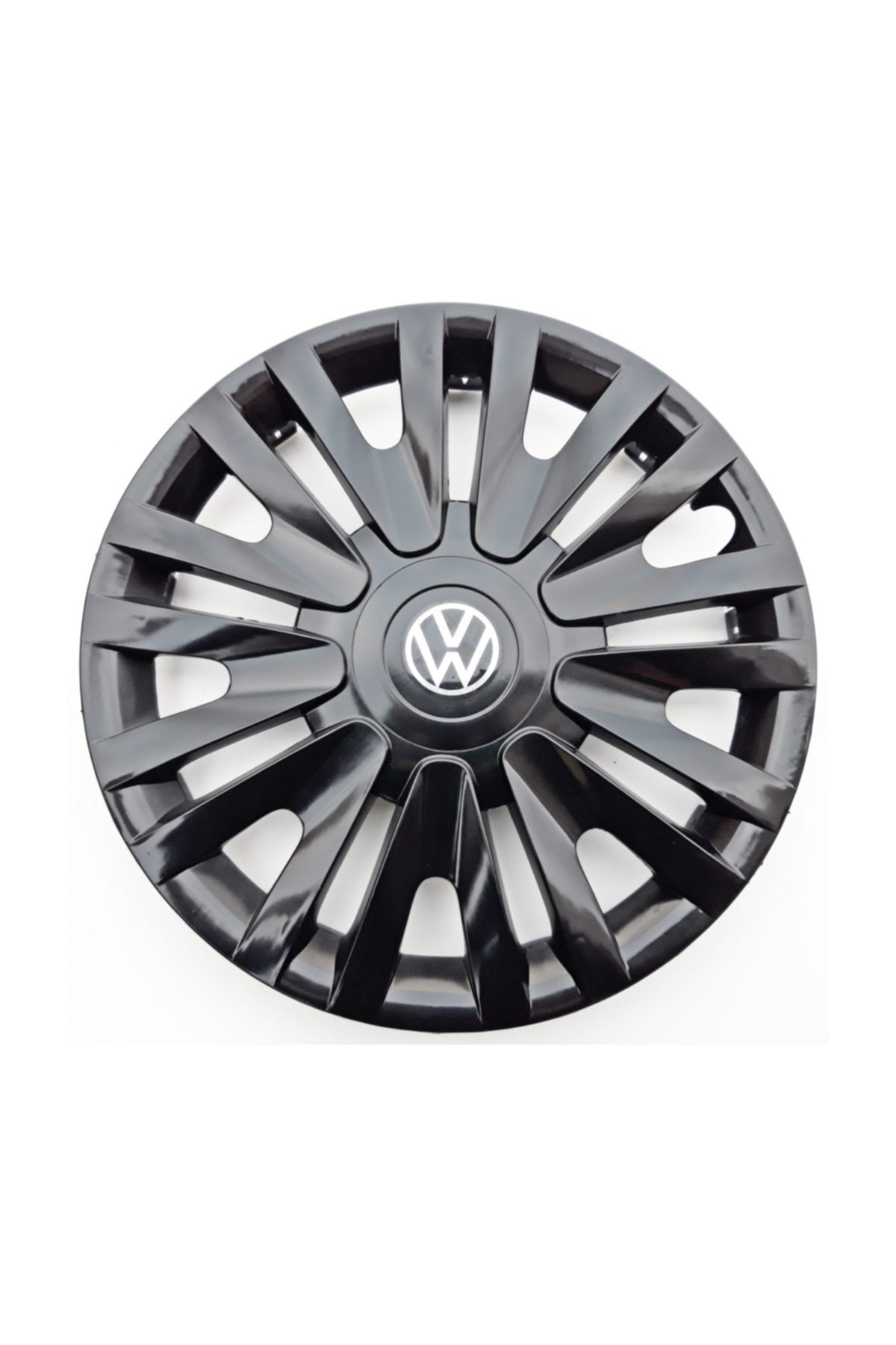 Genel Markalar 15'' Inç Volkswagen Jant Kapağı 4 Adet Çelik Jant Görünümlü Parlak Siyah