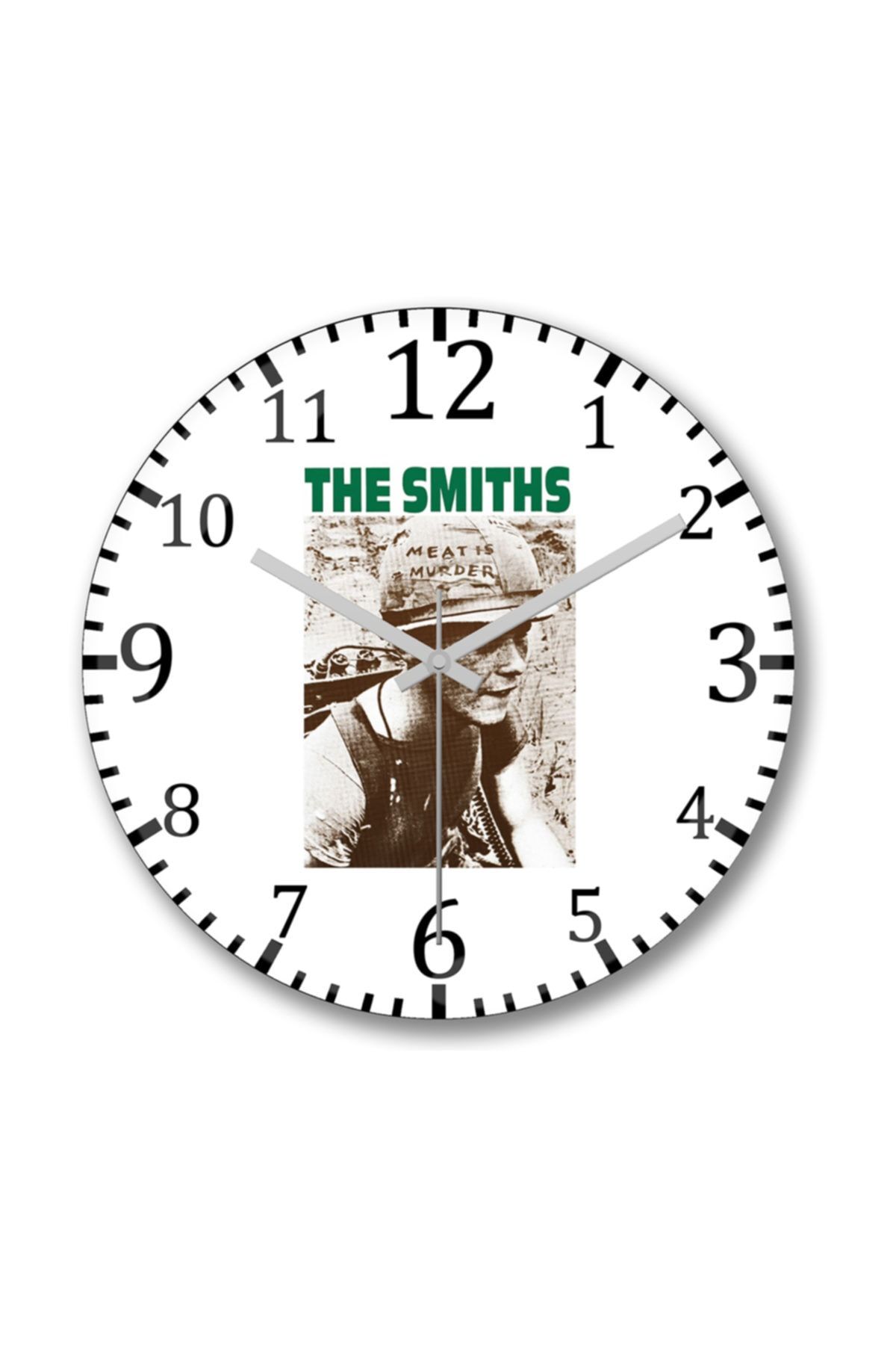 Baskı Dükkanı The Smiths Duvar Saati Bombeli Gercek Cam