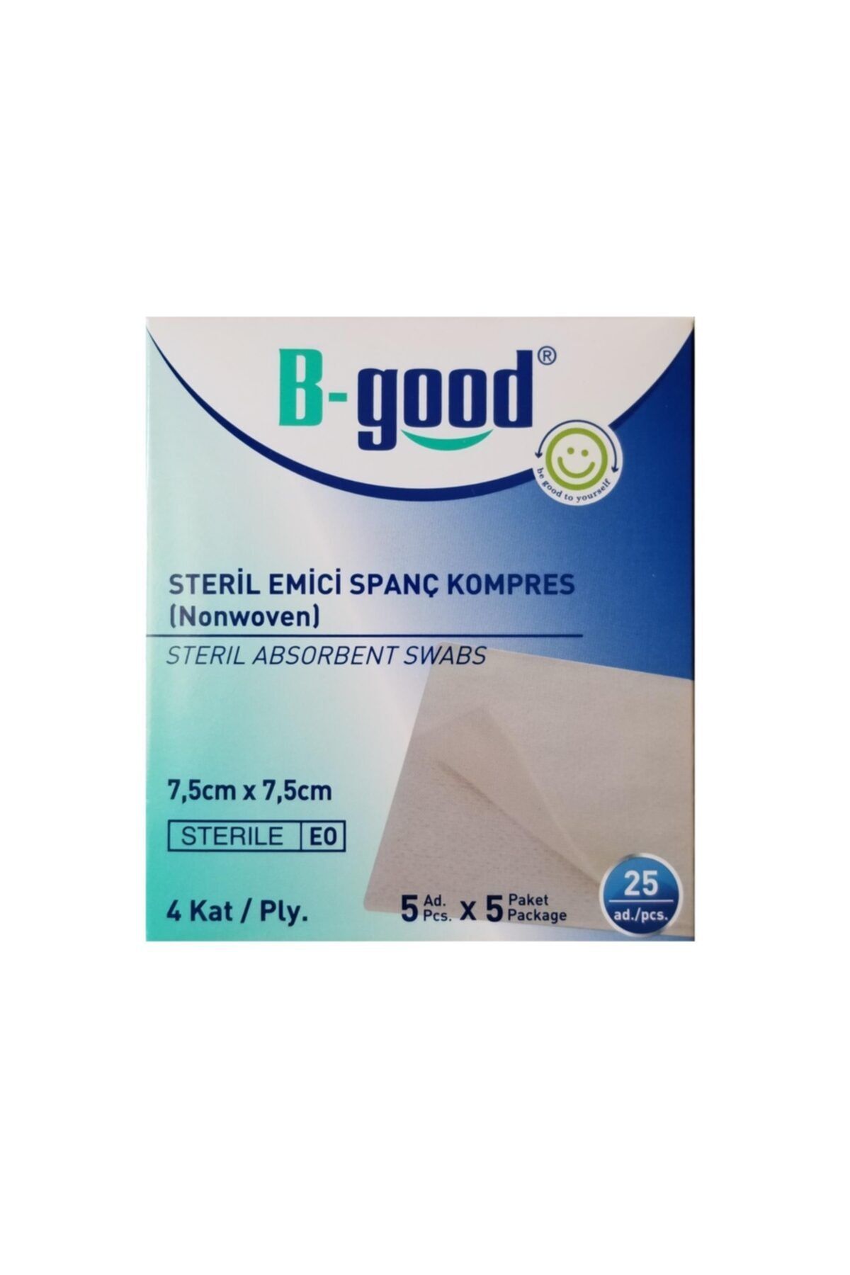 B-GOOD Steril Emici Spanç Kompres 7.5cmx7.5cm 25li