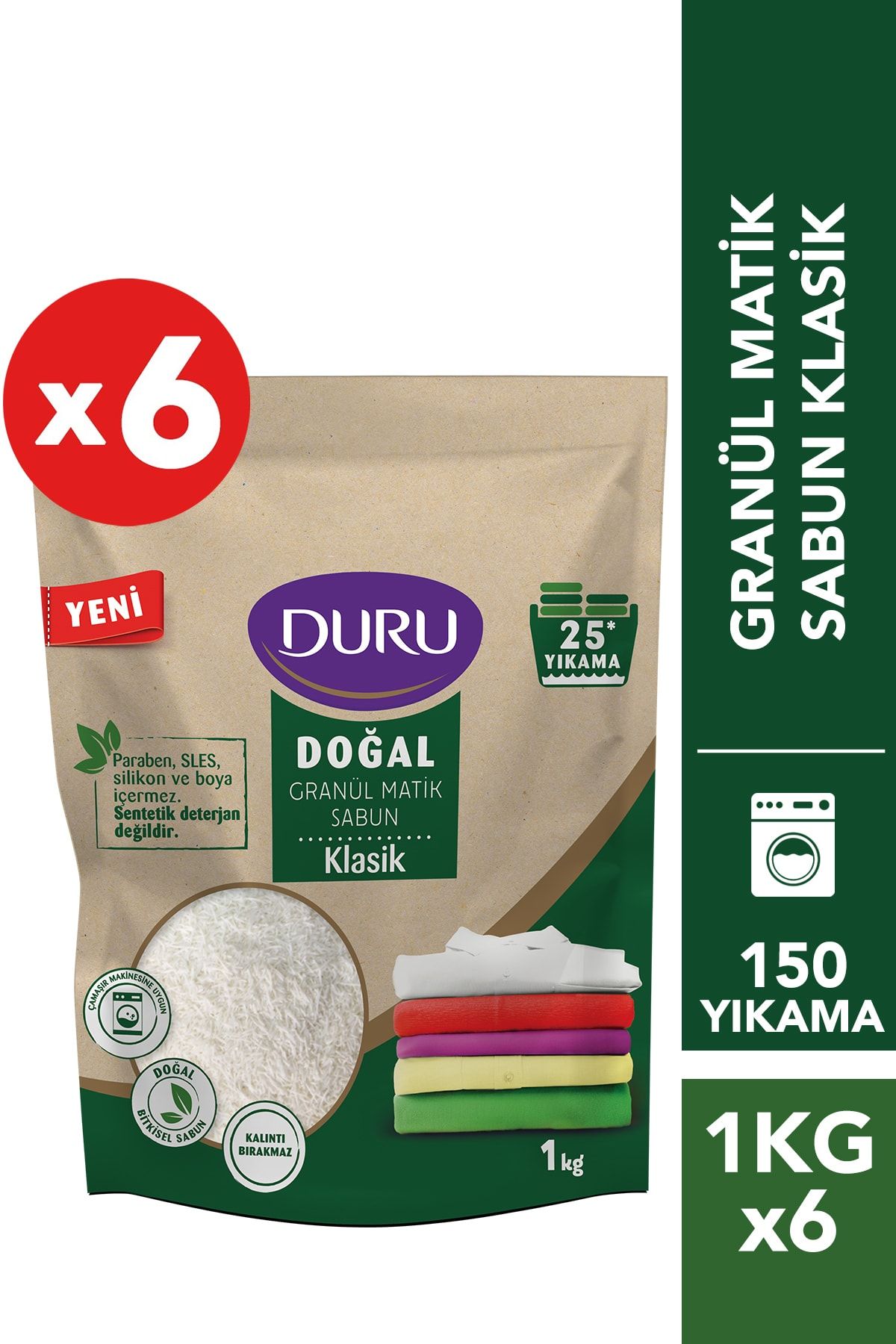 Duru Granül Matik Sabun Klasik 1 kg x 6 Adet