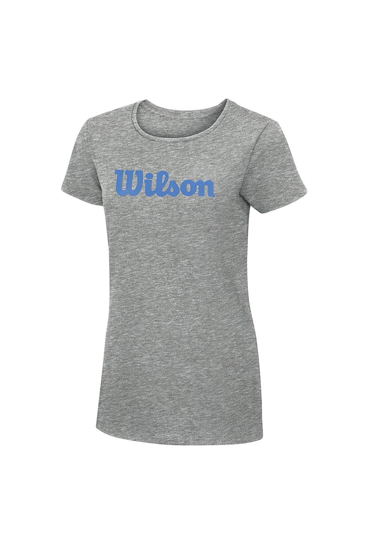 Wilson Kadın T-Shirt Script Cotton Tee  Gri(Grey)  ( WRA758202 )