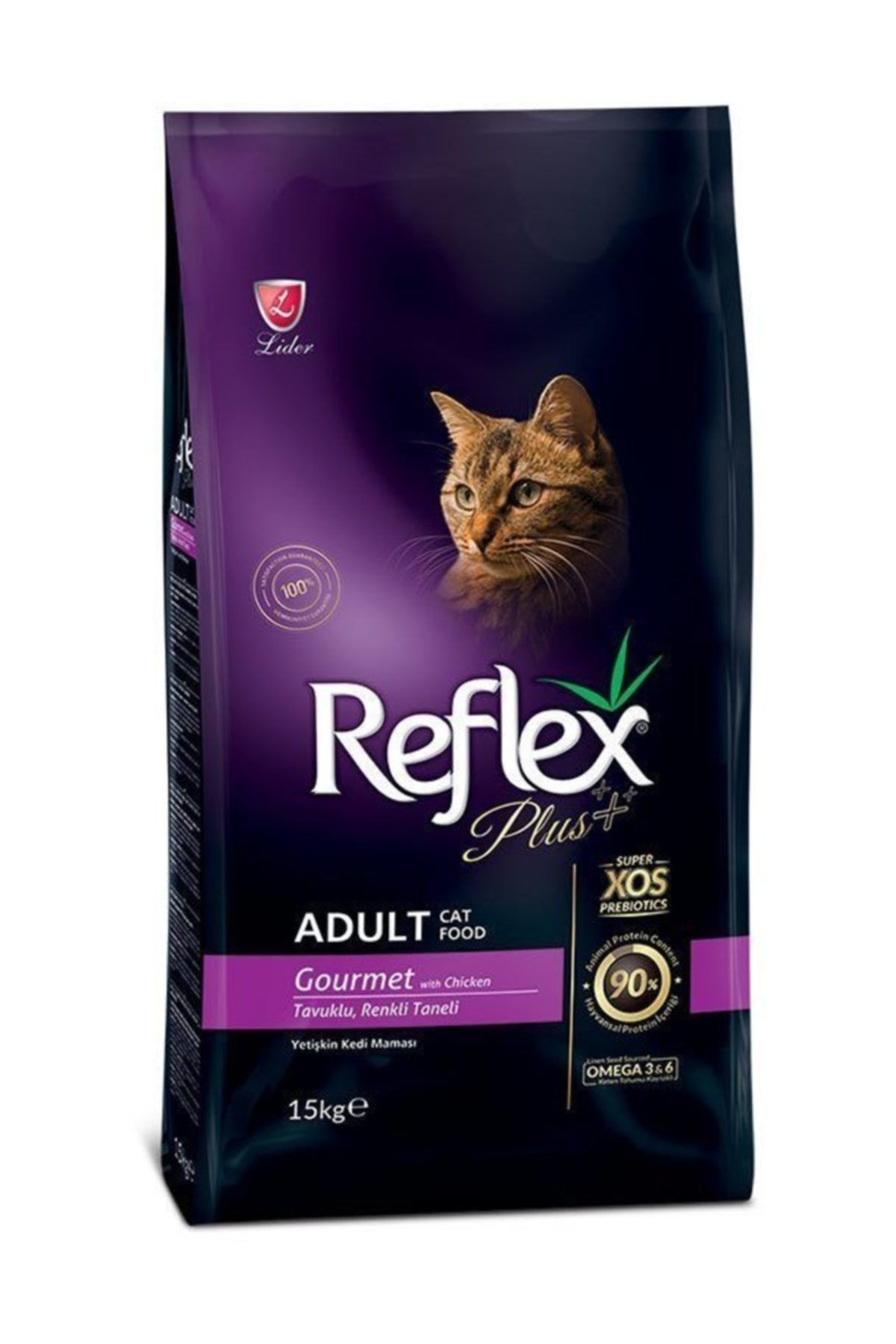 Reflex Plus Tavuklu Renkli Taneli Yetişkin Kedi Maması 15kg.
