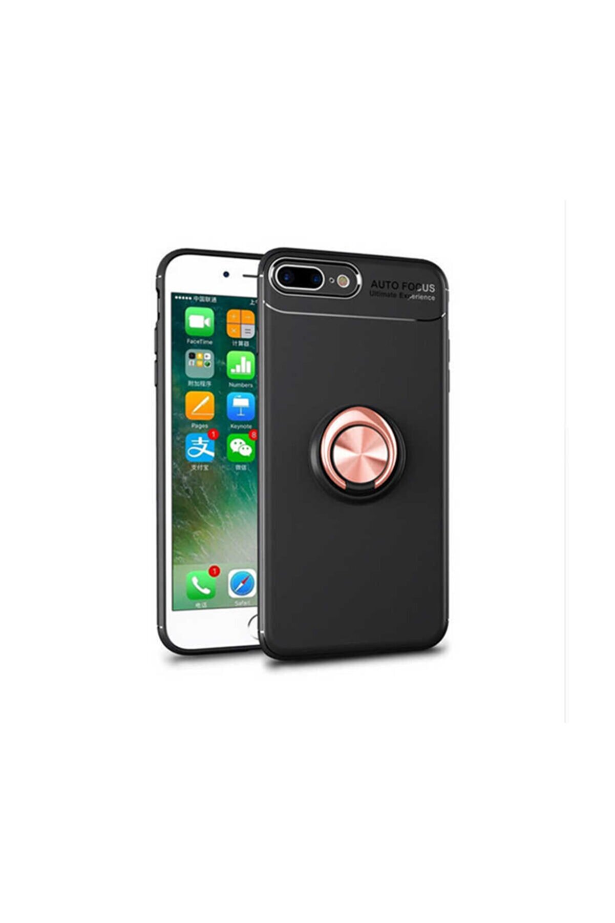 Dijimedia Iphone 8 Kılıf Yüzüklü Standlı Mıknatıslı+ekran Koruyucu Nano Cam