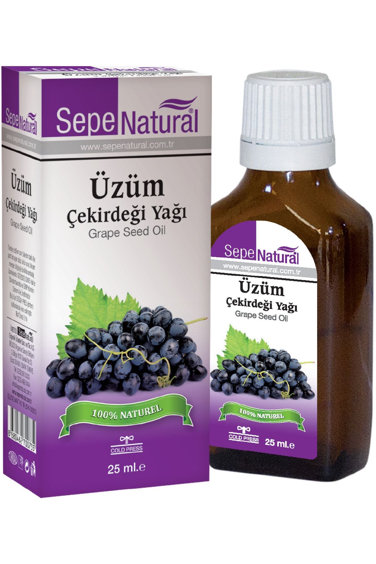 Sepe Natural Üzüm Çekirdeği Yağı 25 Ml Soğuk Sıkım Grape Seed Oil