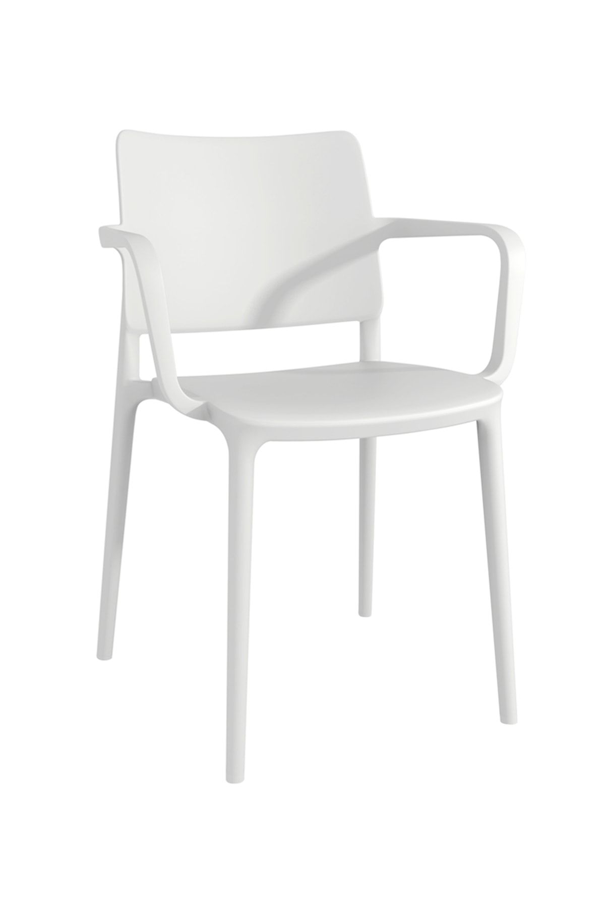 Papatya Joy Koltuk Beyaz - Mutfak Sandalyesi - Kolçaklı