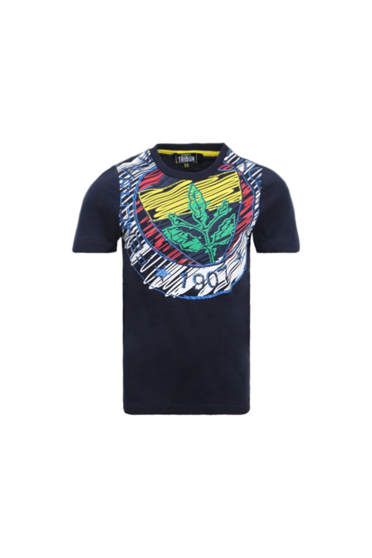 Fenerbahçe Unisex Çocuk Lacivert Trıbun Eskiz Logo Spor T-Shirt