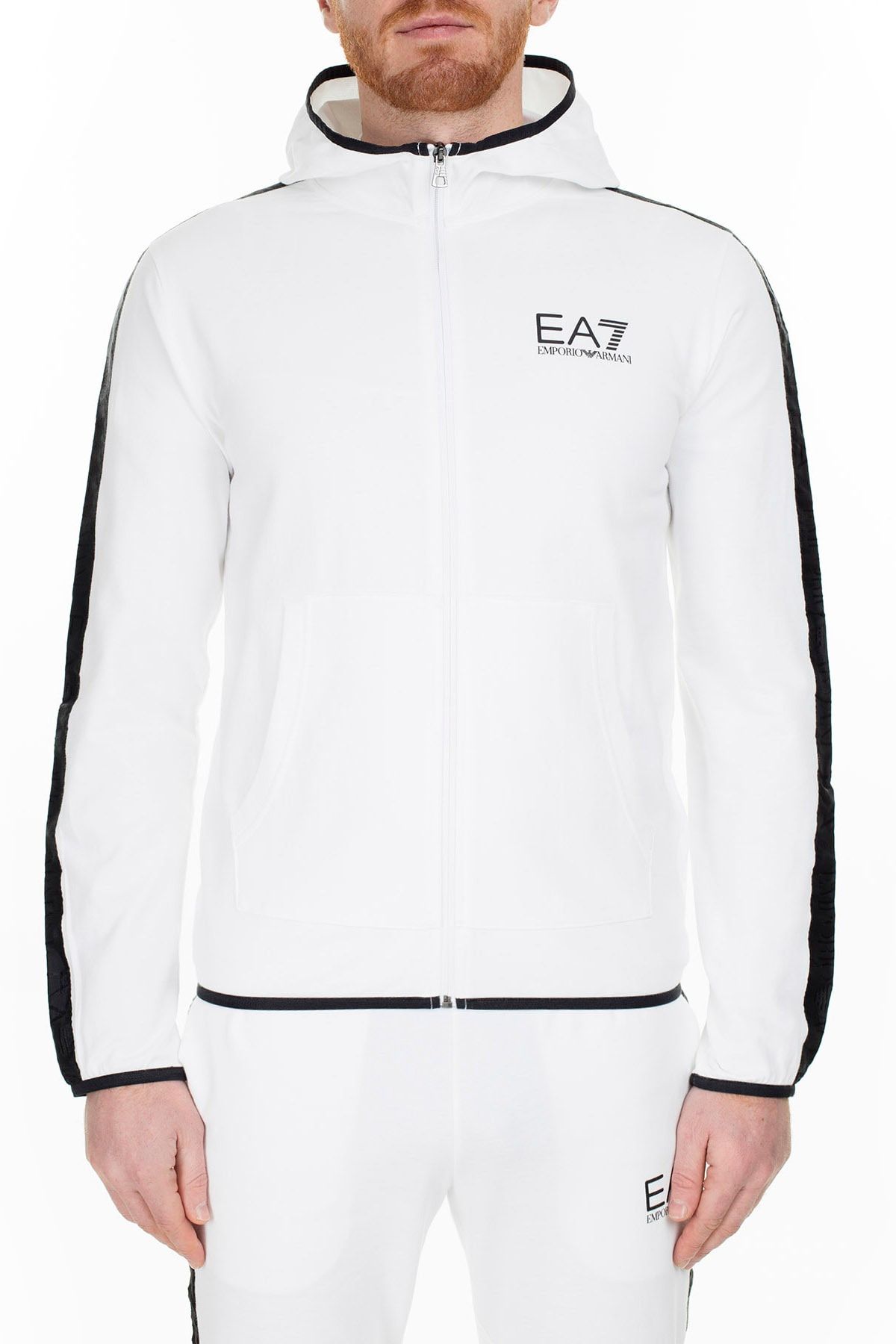 EA7 Erkek Beyaz Sweatshirt