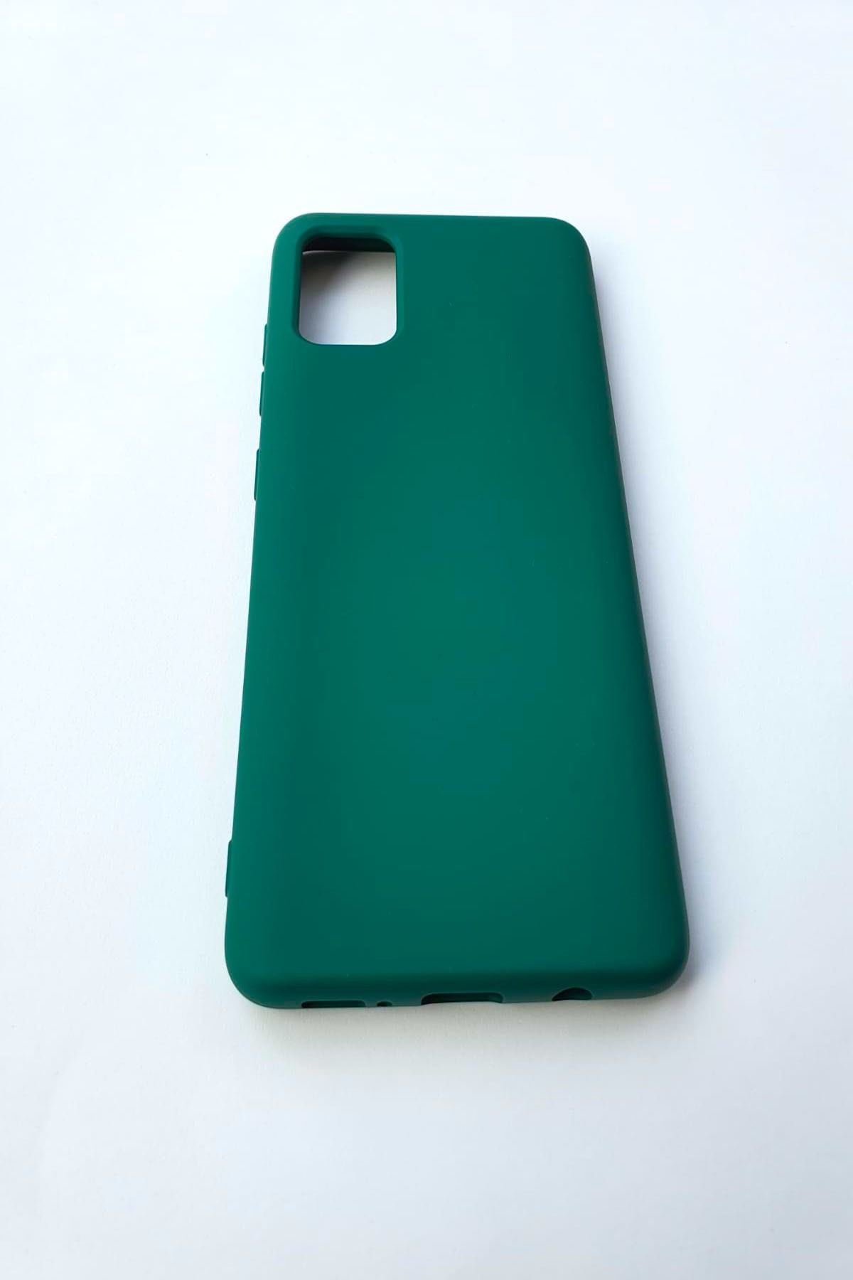 NewFace Samsung Galaxy A51 Kılıf Nano Liquid Silicone Içi Kadife Silikon Kapak Koyu Yeşil