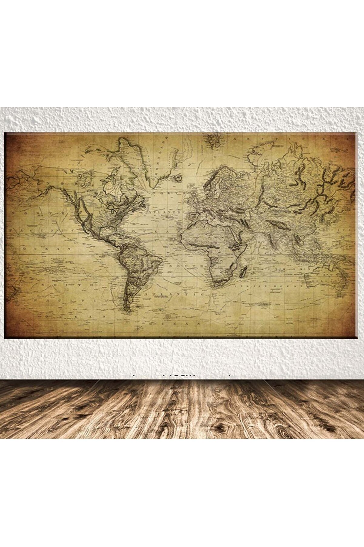 Shop365 Dev Boyut Dünya Haritası Kanvas Tablo Sb-12363