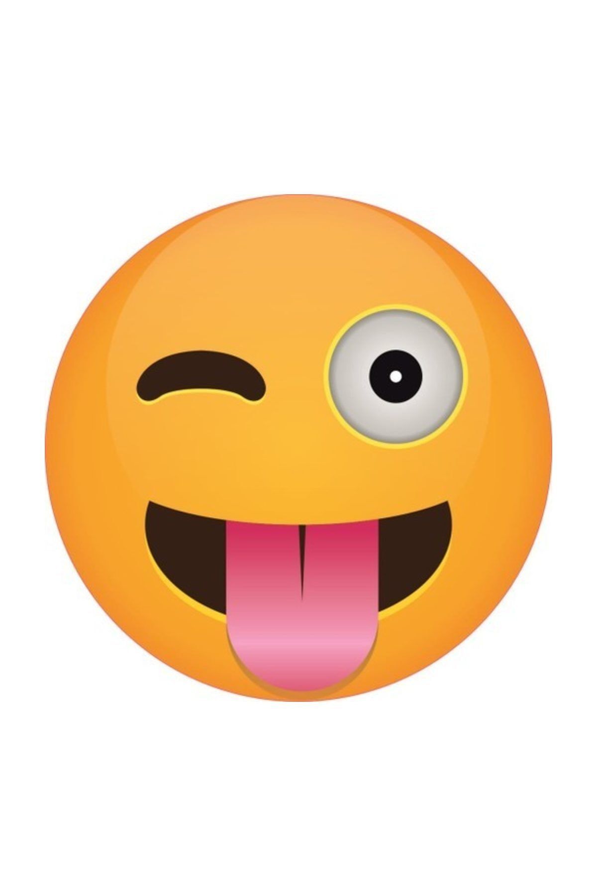 Sticker Sepetim Dil Çıkaran Gülen Yüz Emoji Dekoratif Çok Amaçlı Sticker