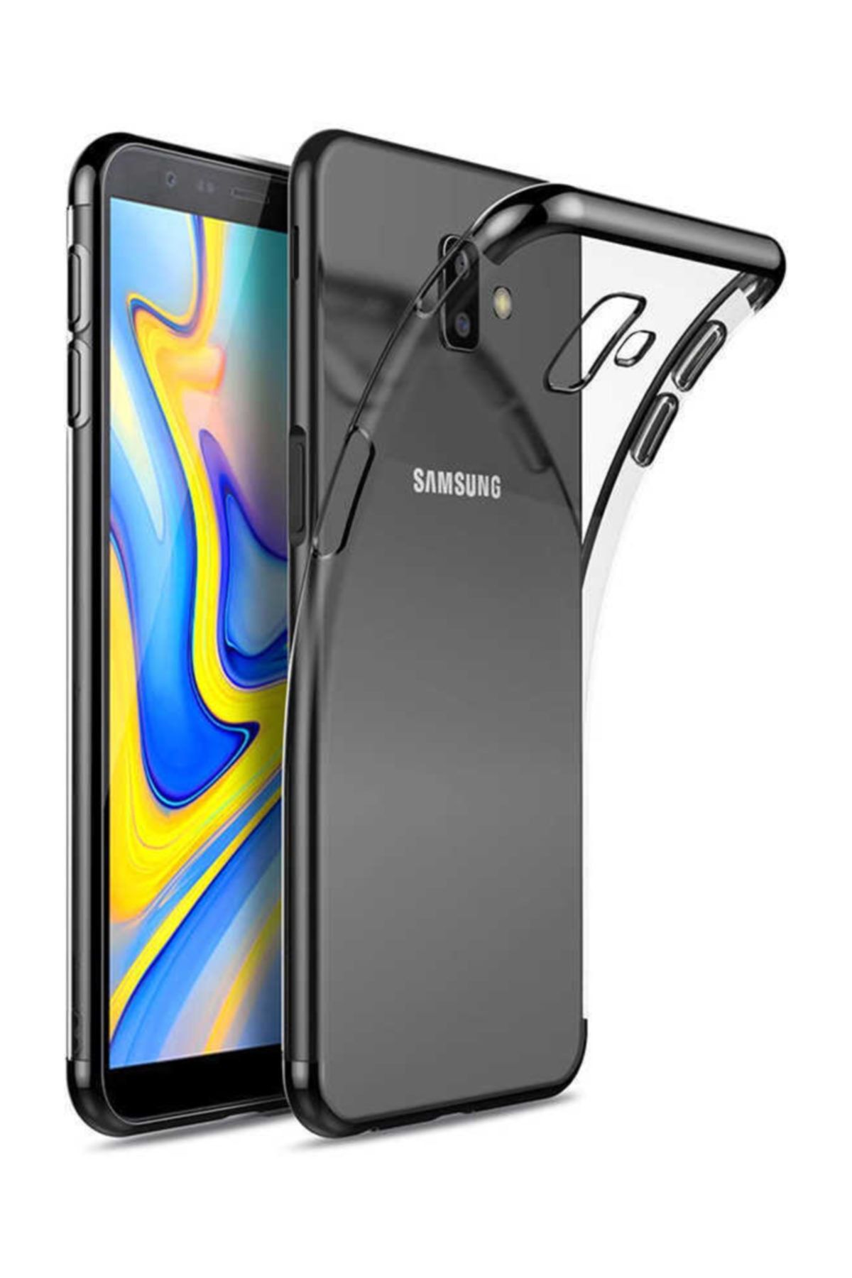Dijimedia Galaxy J6 Plus Kılıf  Dört Köşeli Lazer Silikon