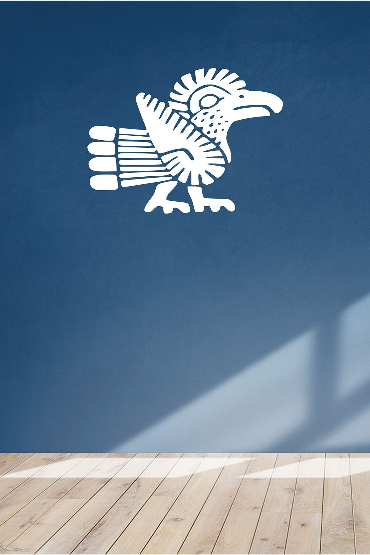 MIGNATIS Stilize Edilmiş Kartal Ve Güneş Simgesi 60x44 Cm Duvar Sticker - Beyaz