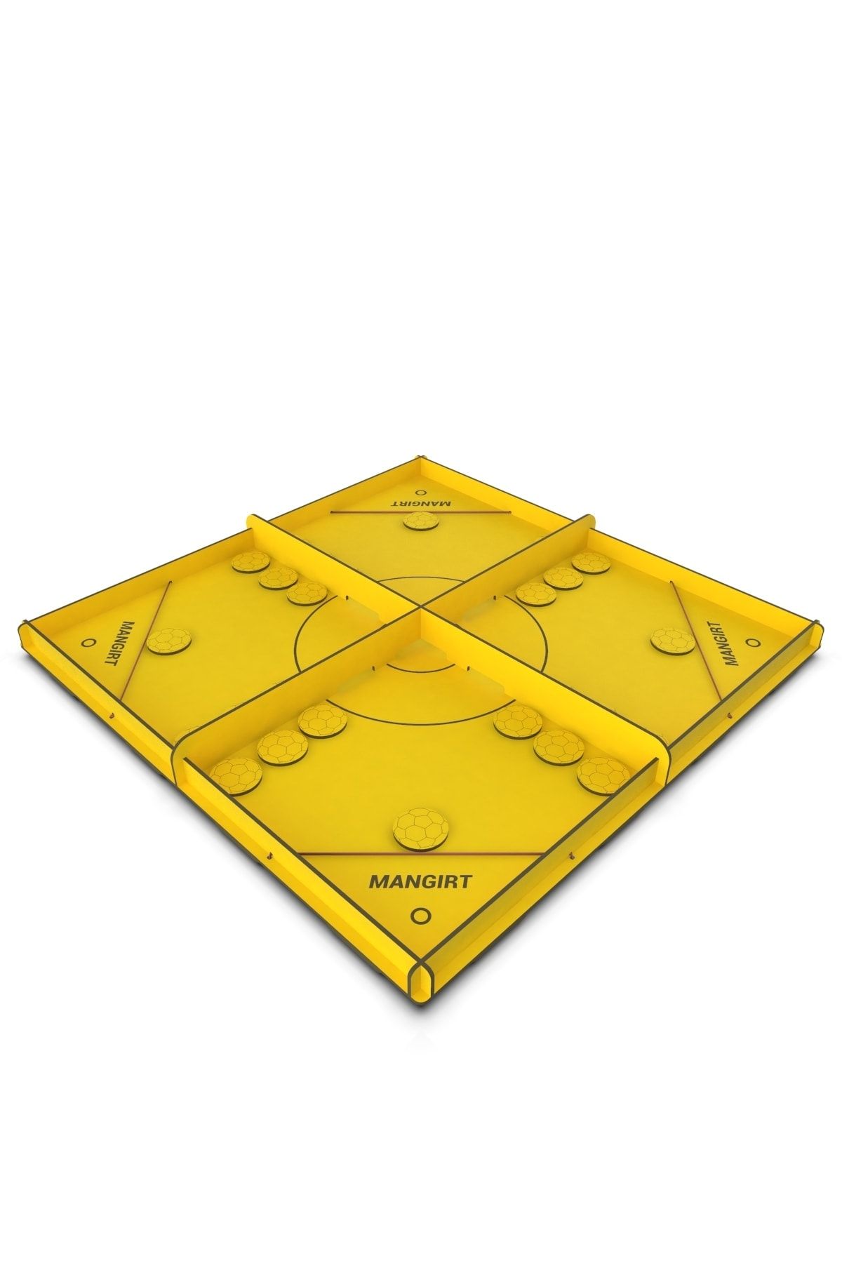 KUK Design Mangırt Slingpuck 4 Kişilik Hızlı Sapan Oyunu Yetişkin & Çocuk (sarı)