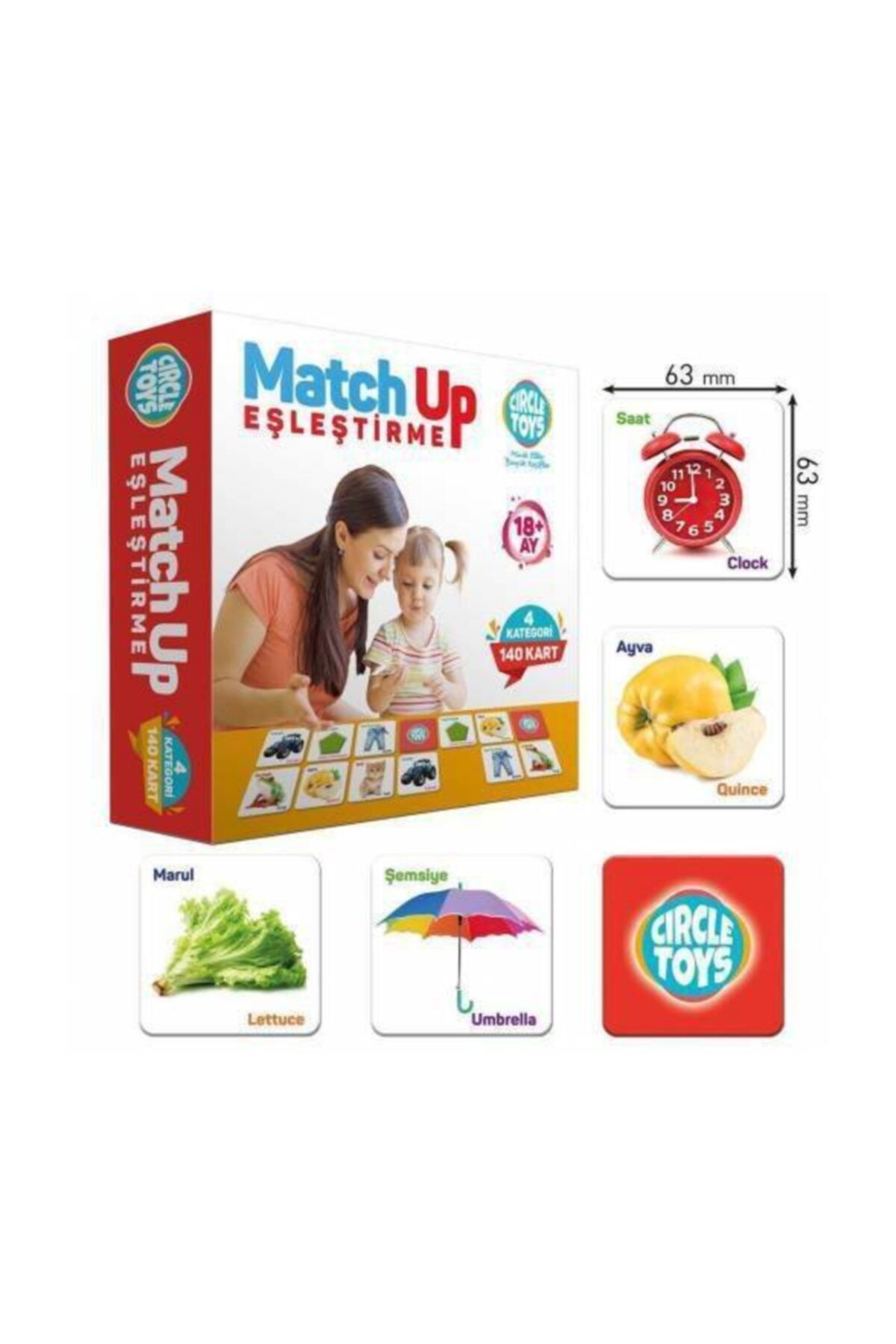 Circle Toys Match Up Eşleştirme Kartları Eğitici Geliştirici Oyun Eşleme Kart