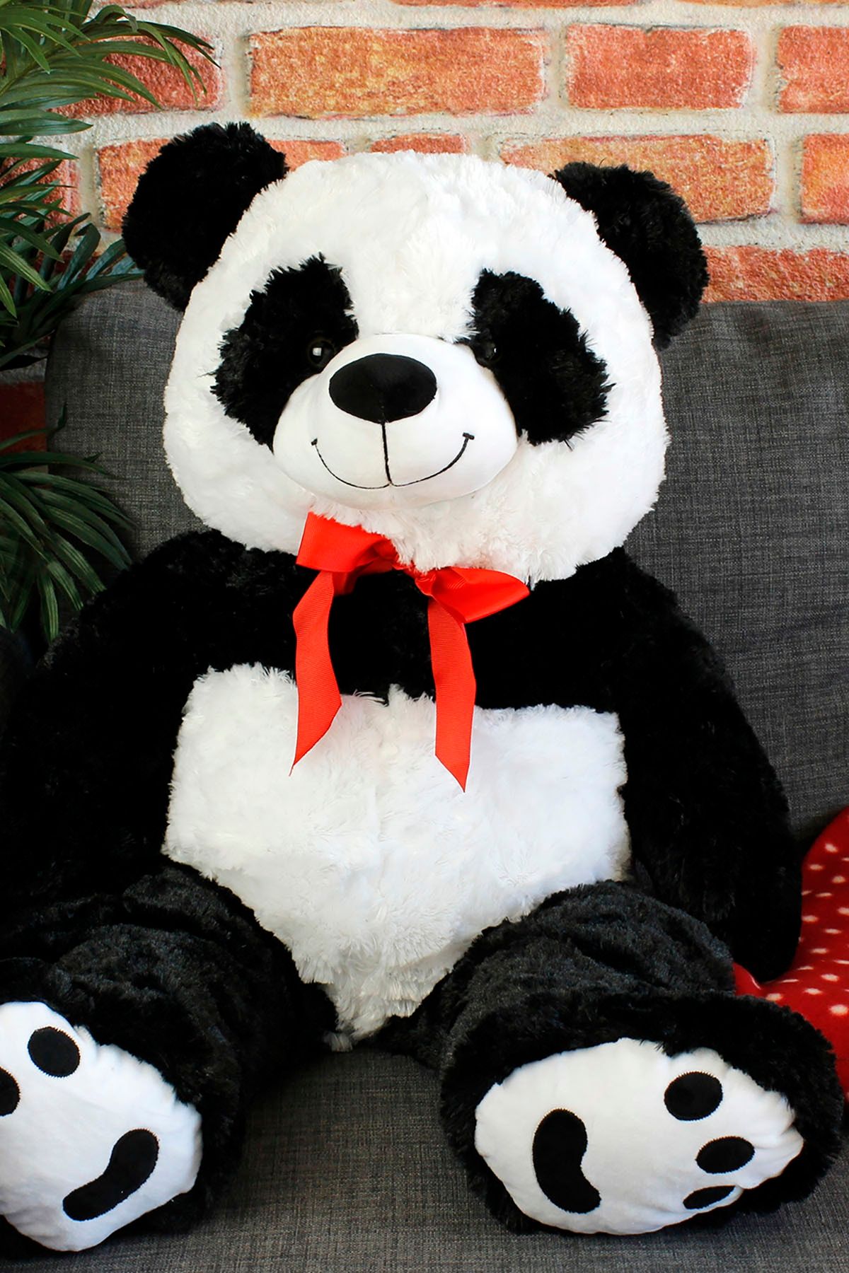 Kare Dekor Sevimli Peluş Panda 90 Cm