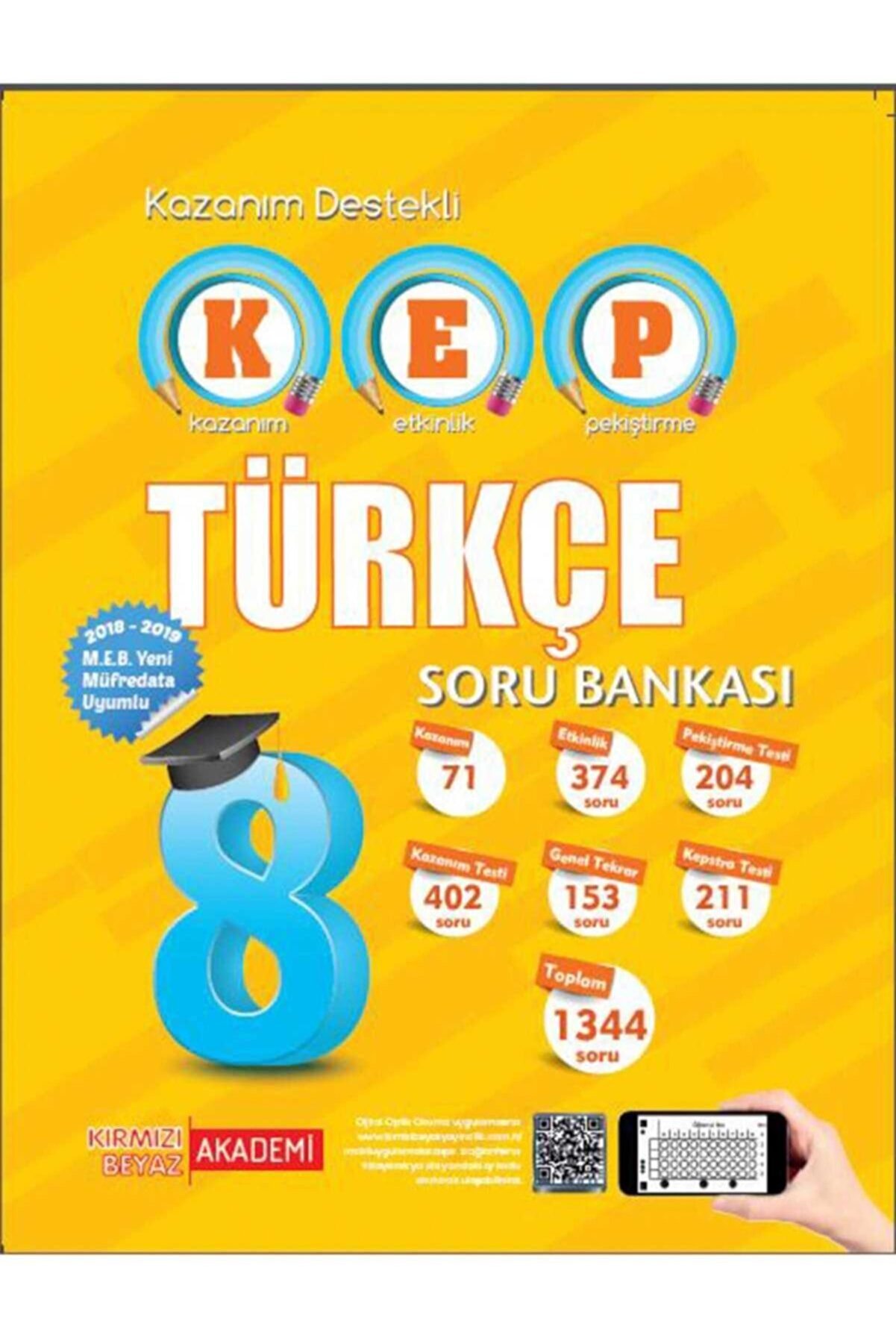 Kırmızı Beyaz Yayınları 8 Sınıf Kep Türkçe Soru Bankası