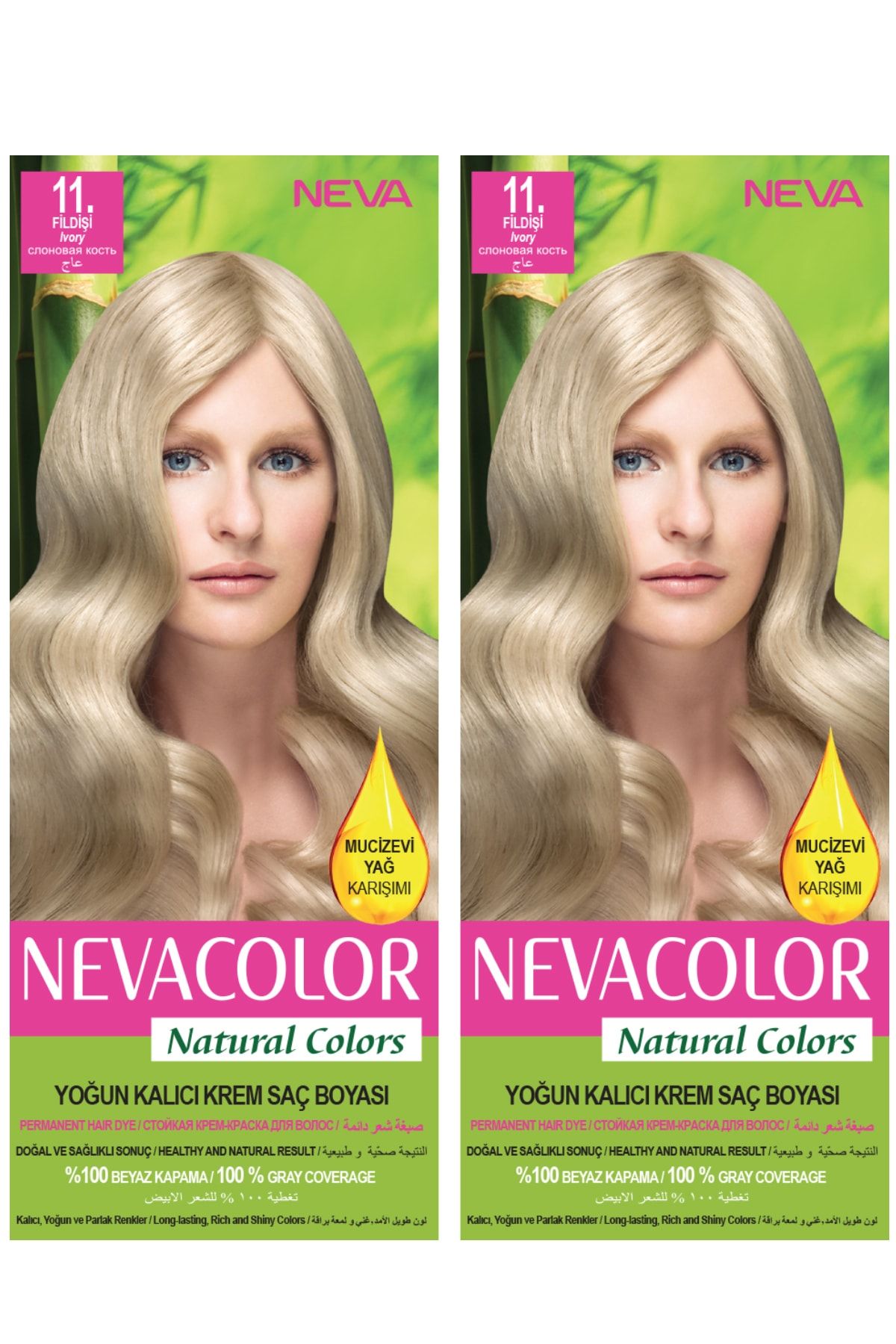 Neva Color 2’li Natural Colors 11 Fildişi - Kalıcı Krem Saç Boyası Seti