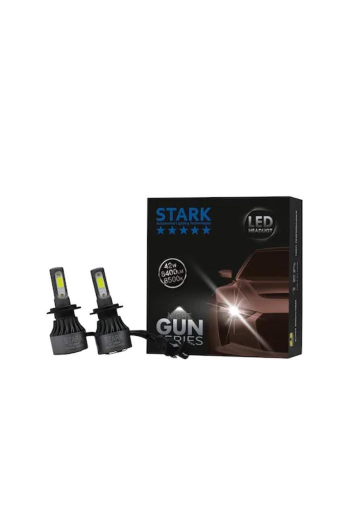 STARK Night Gun H4 8400 Lümen Güç Şimşek Etkili Led Xenon 6500 Kelvin Beyaz Fan Soğuculu Far Ampulü