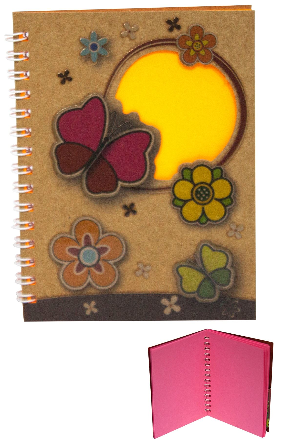 Paste Notes Kraft Kapaklı Sevimli Defter /a6 Ebat/ Model 3