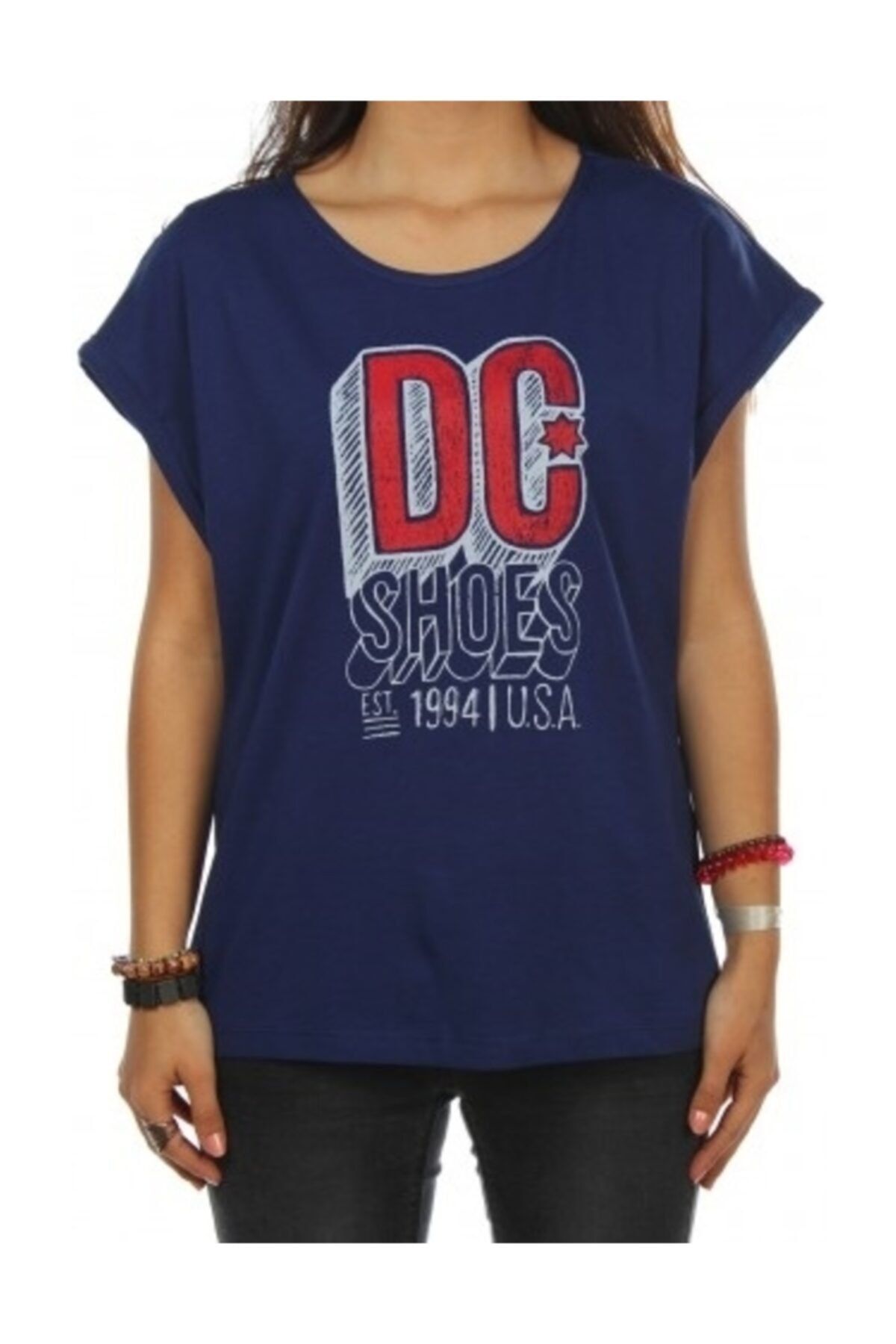 DC Chalkline Tee Blue Prt Kadın Tişört