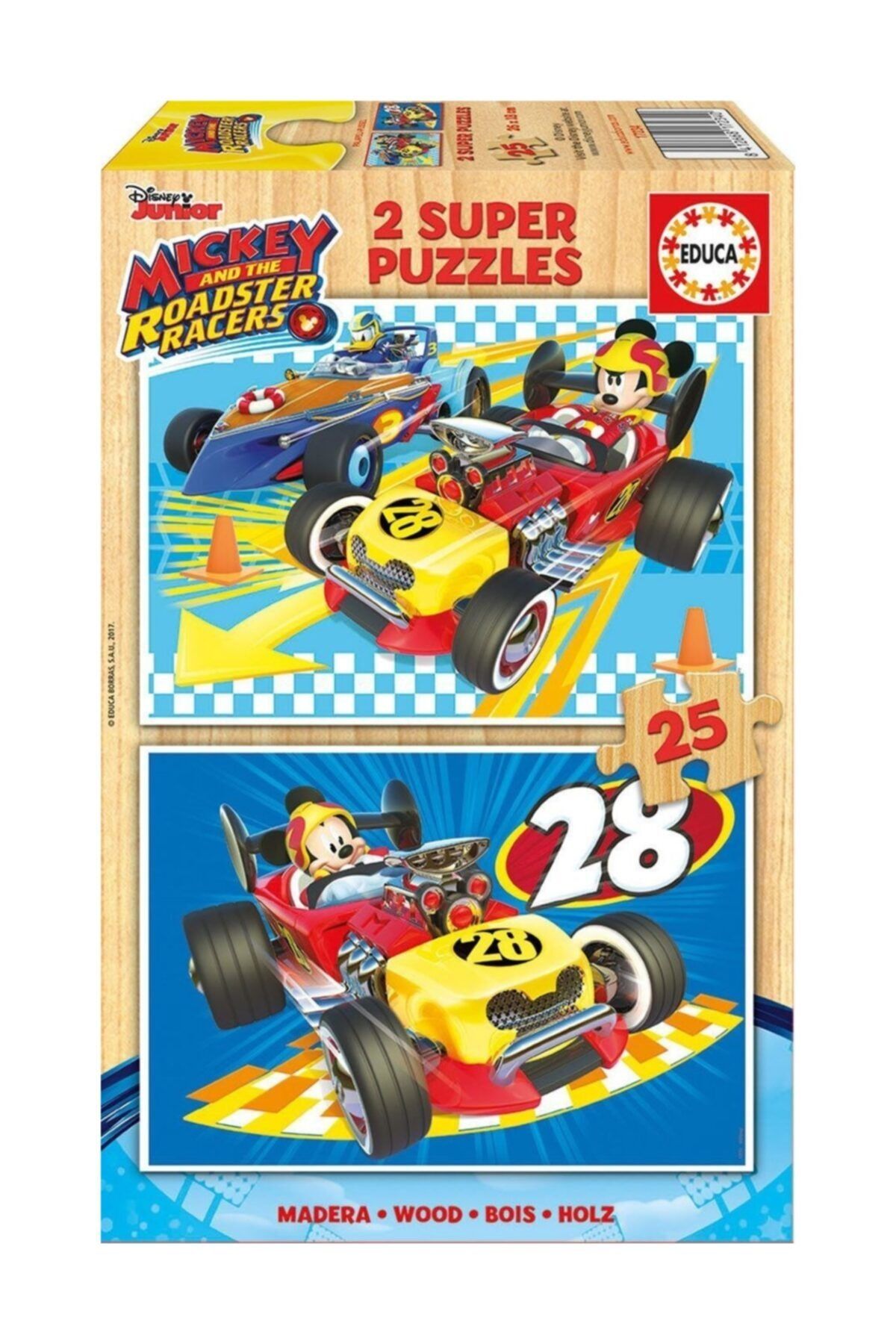 EDUCA Mickey And The Roadster Racers Ahşap Puzzle 2x25 Parça