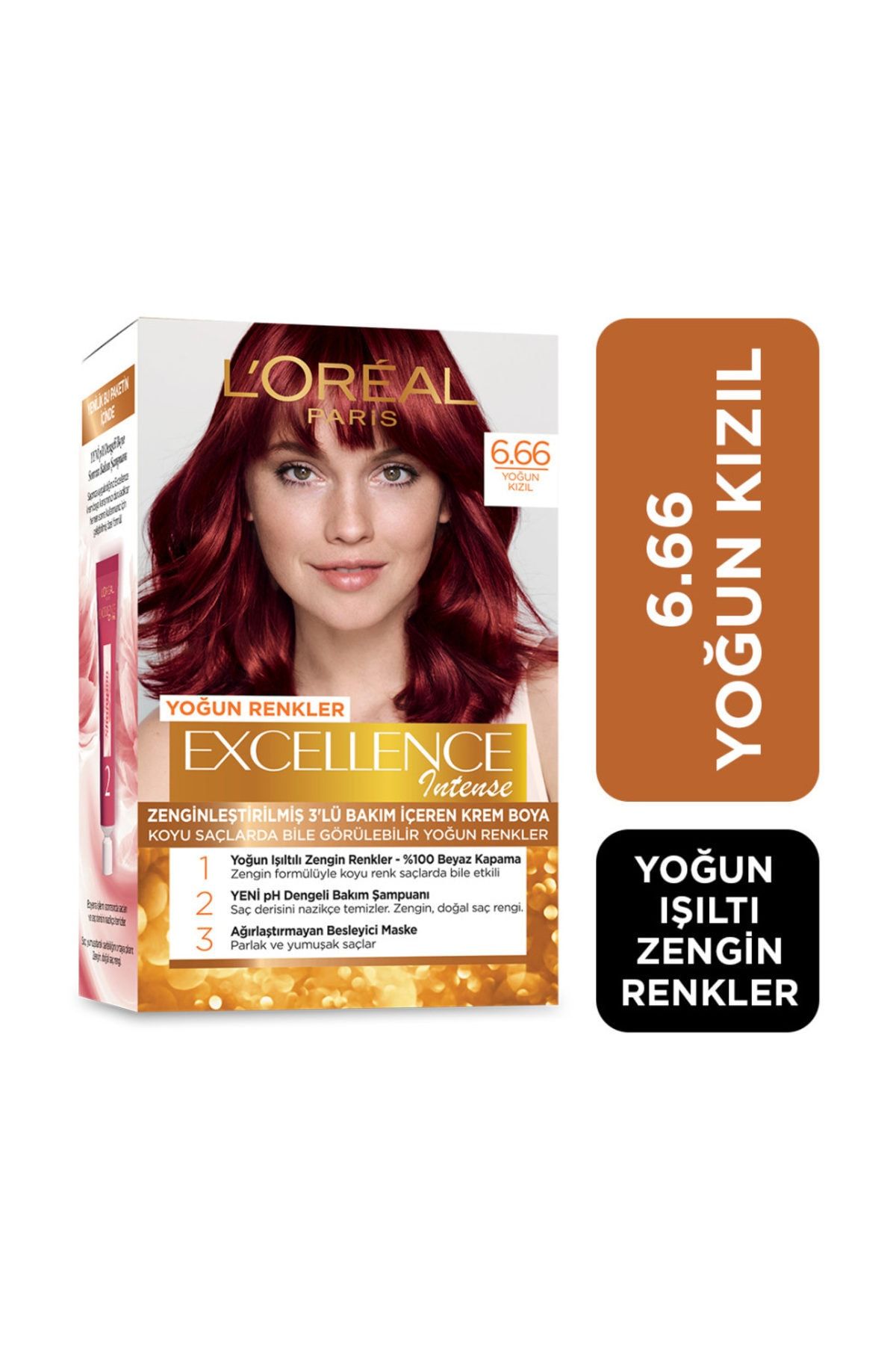 L'Oreal Paris Excellence Intense Saç Boyası 6.66 Yoğun Kızıl