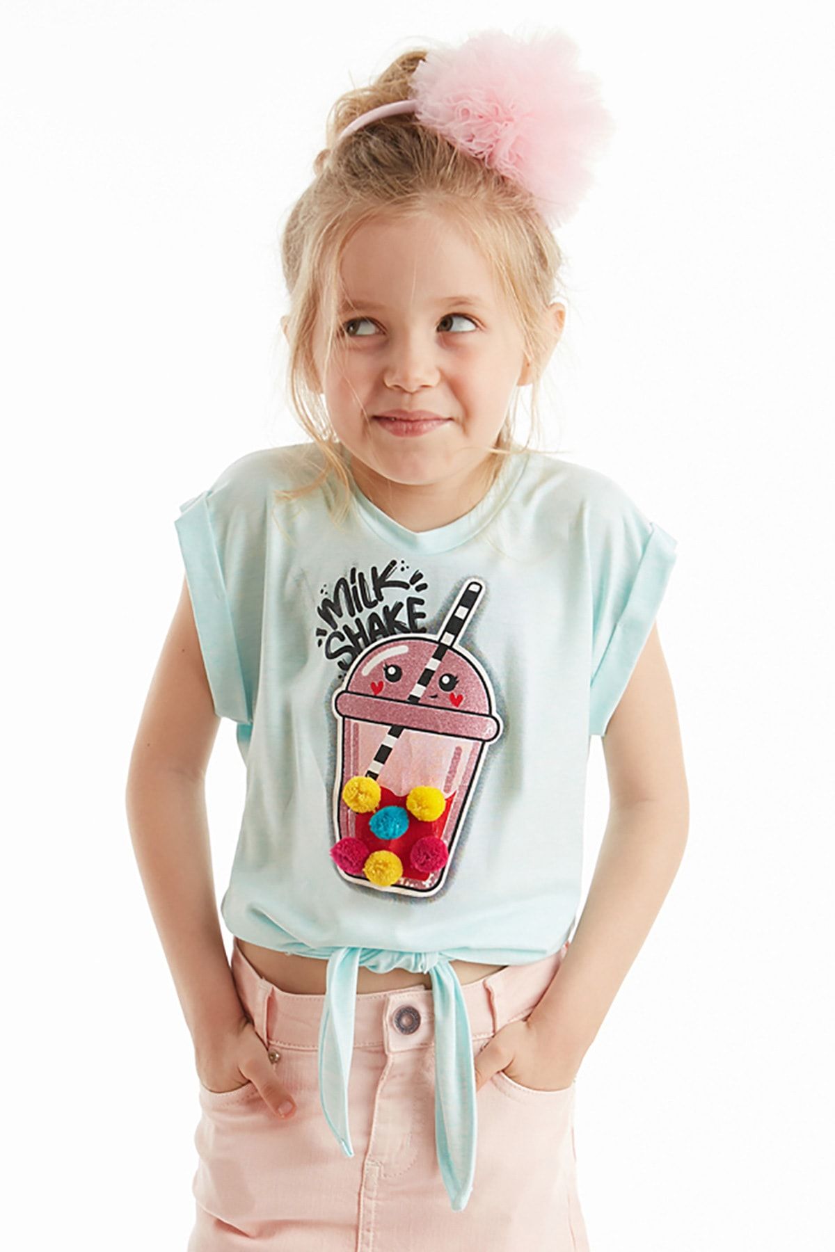 Denokids Sweet Milkshake Kız T-Shirt