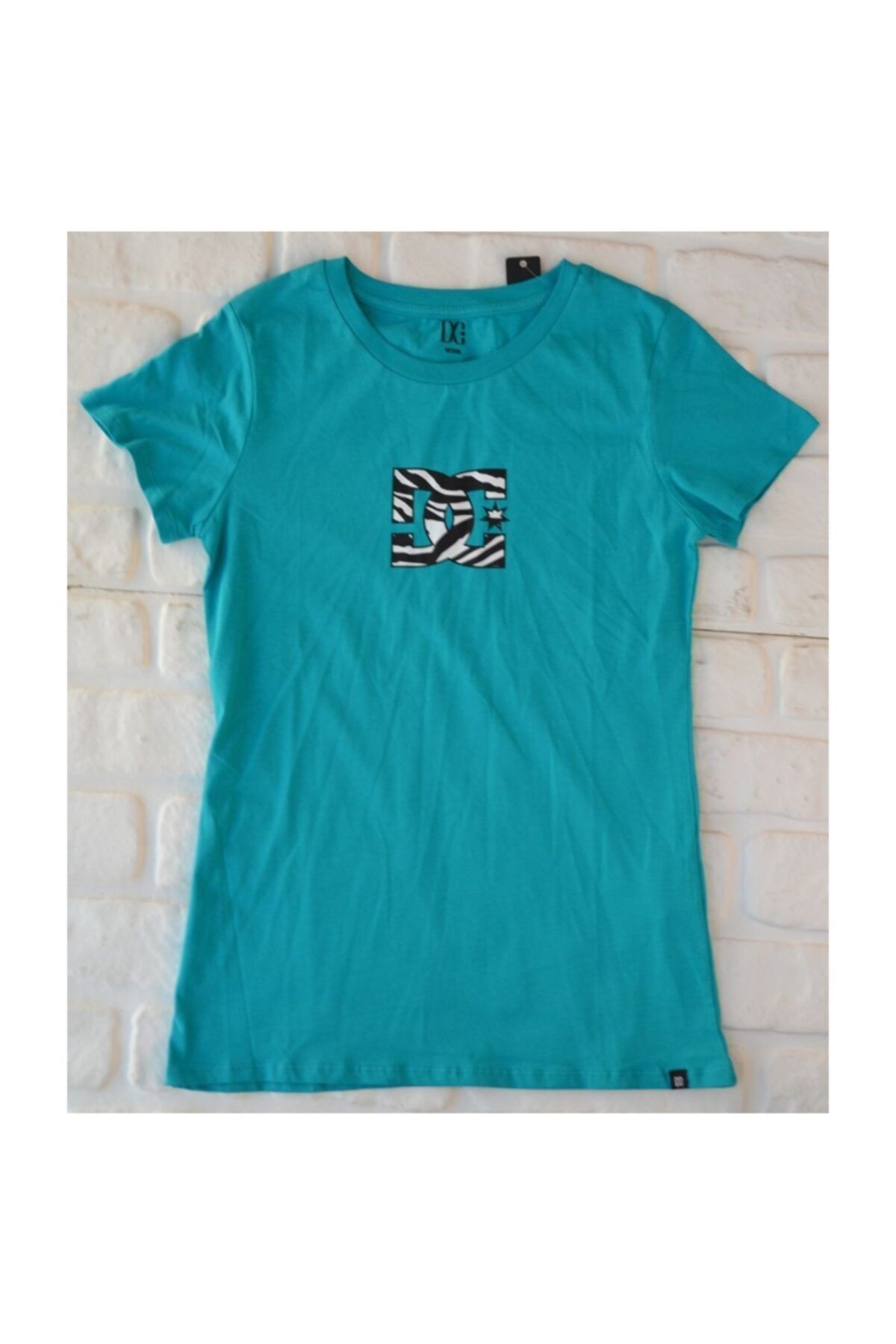 DC Zebra Logo Tee Trop Grn  Kadın Tişört