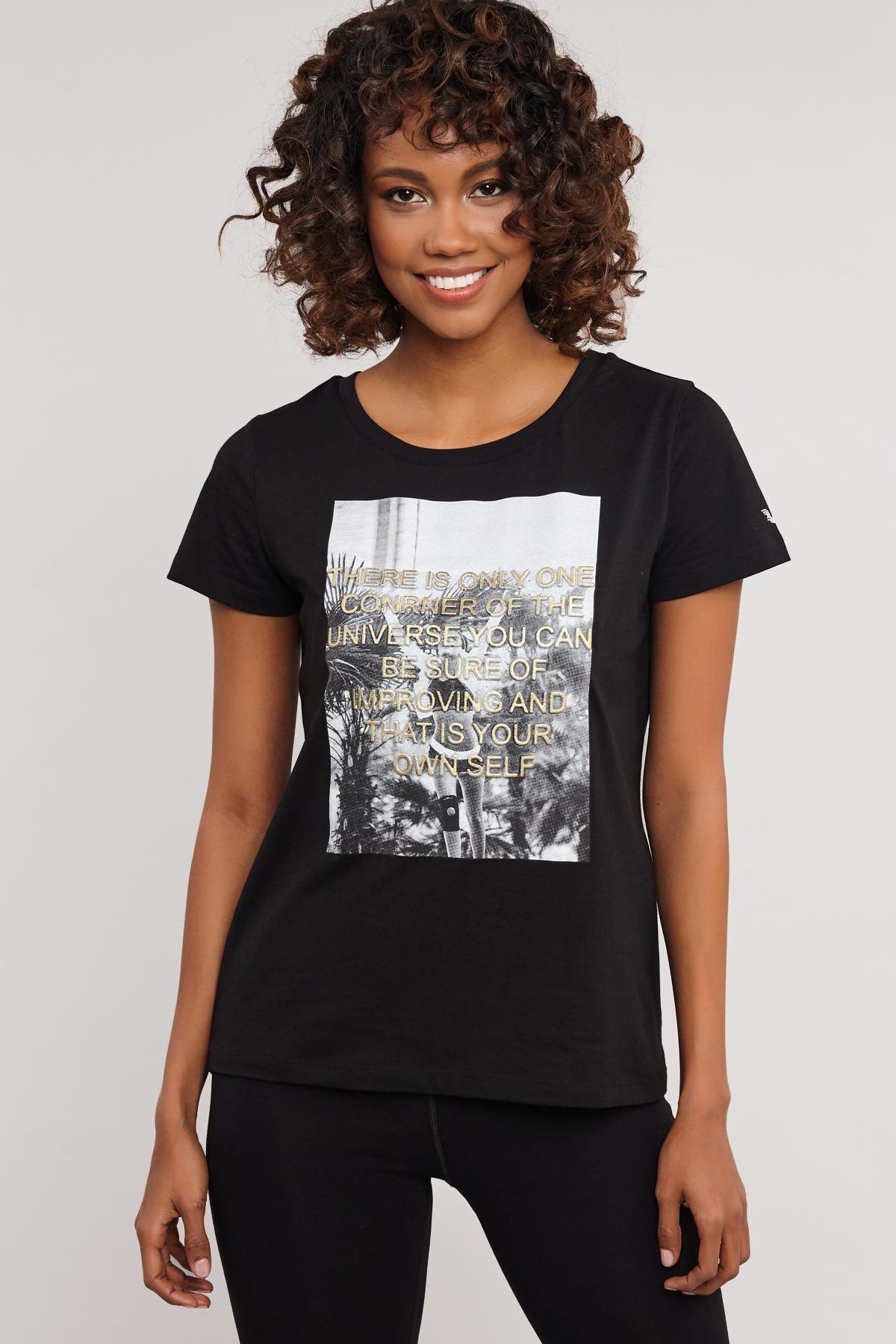 bilcee Pamuklu Kadın T-Shirt ES- 3597