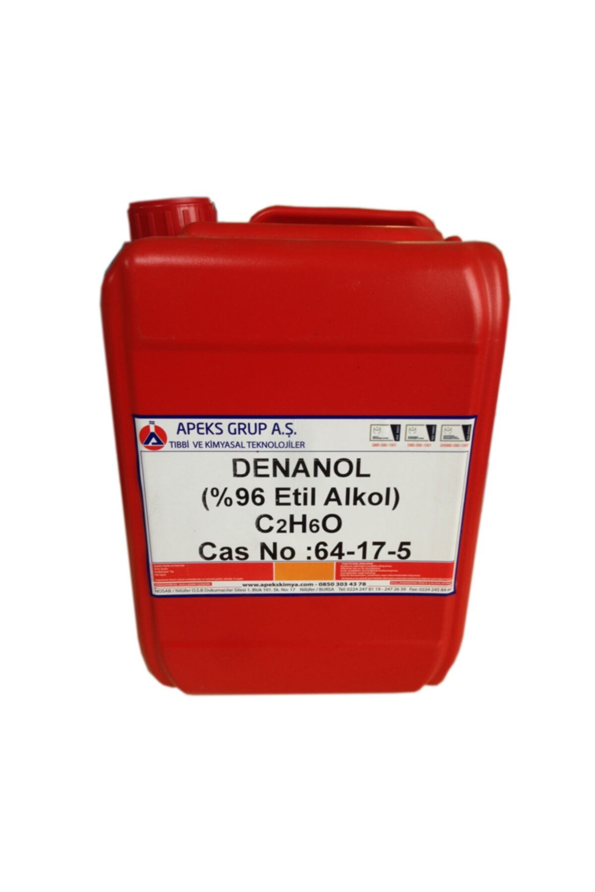 APEKS Denanol %96 %99 Etil Alkol C2h6o 10 Lt