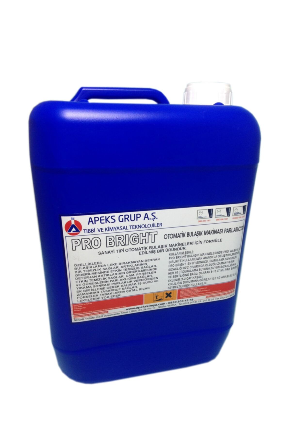 APEKS Endüstriyel Bulaşık Makina Durulayıcısı (pbr- Konsantre) 5 Kg