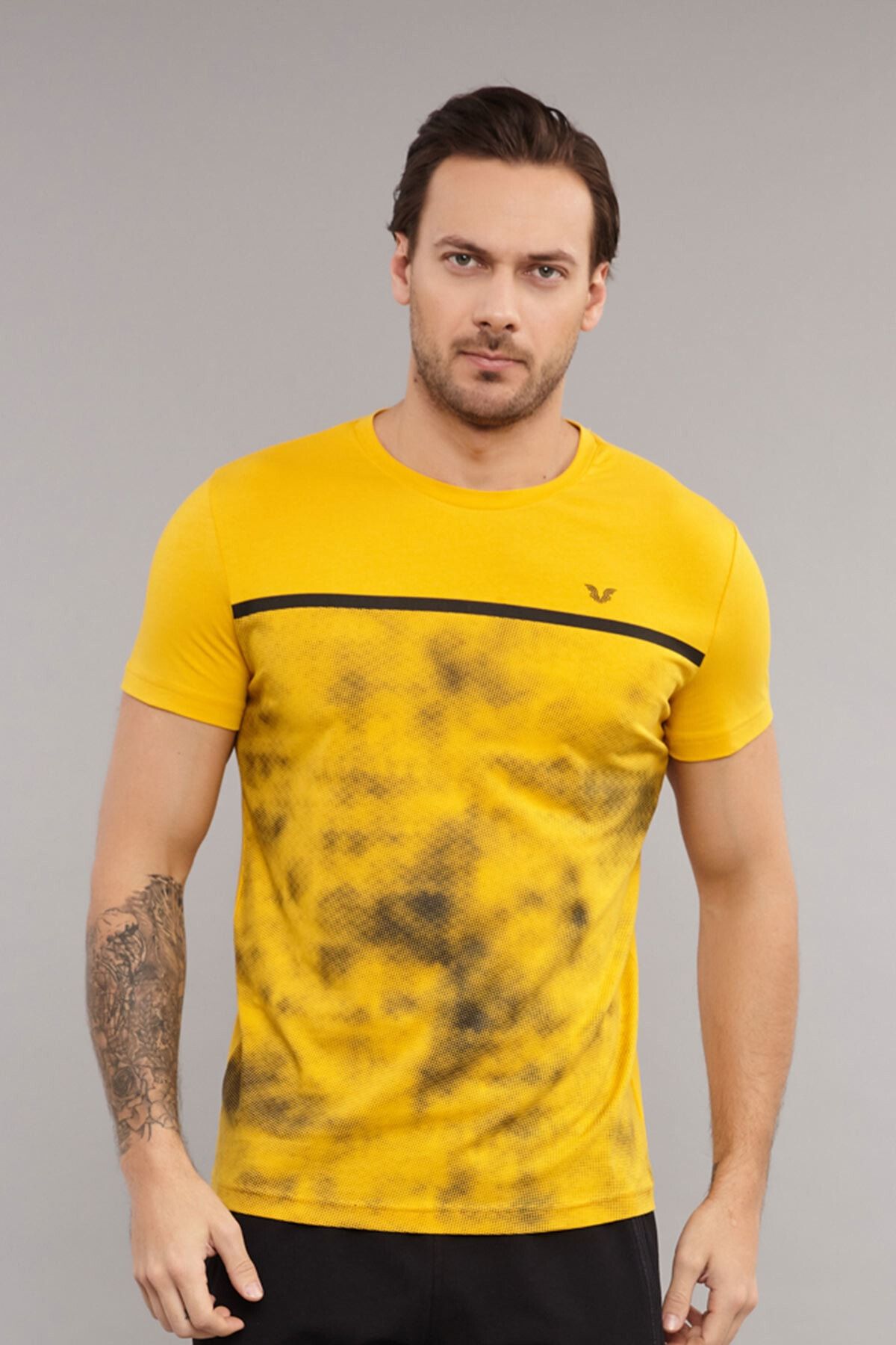 bilcee Sarı Pamuklu Erkek T-Shirt ES-3871