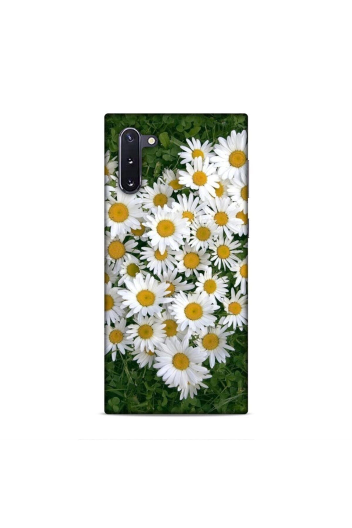 Pickcase Samsung Galaxy Note 10 Kılıf Desenli Arka Kapak Kalpli Papatya