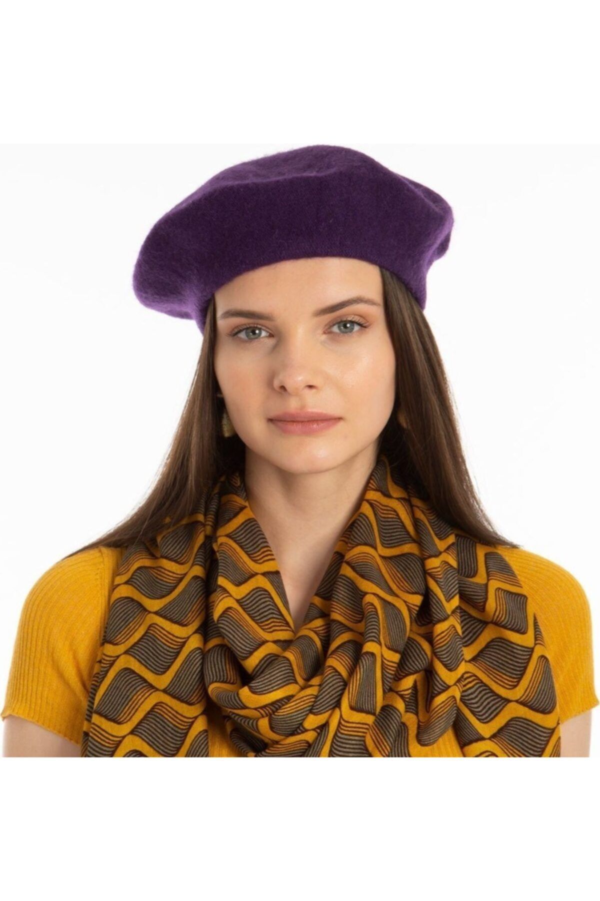 Genel Markalar Kadın Mor Fransız Ressam Bere Şapka