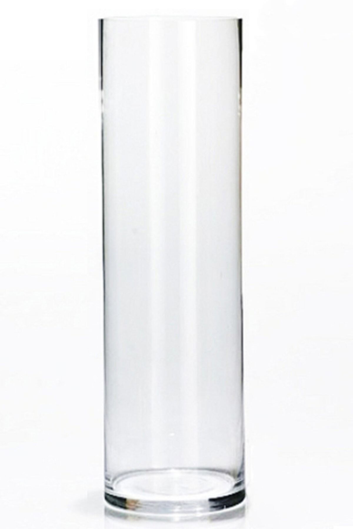 GLASSY Silindir Cam Vazo (15cm Çap-50cm Yükseklik)