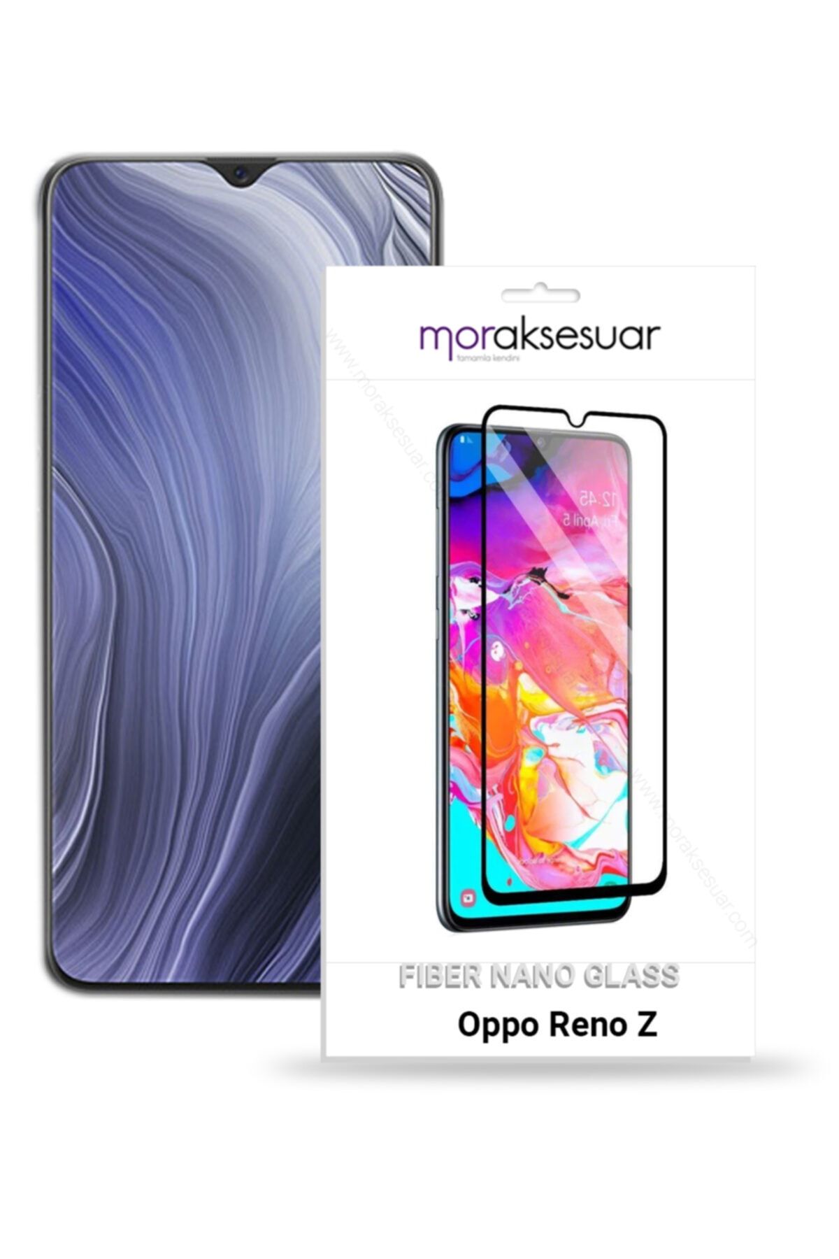 Moraksesuar Oppo Reno Z Ekran Koruyucu Kırılmaz Fiber Nano Tam Kaplayan Cam