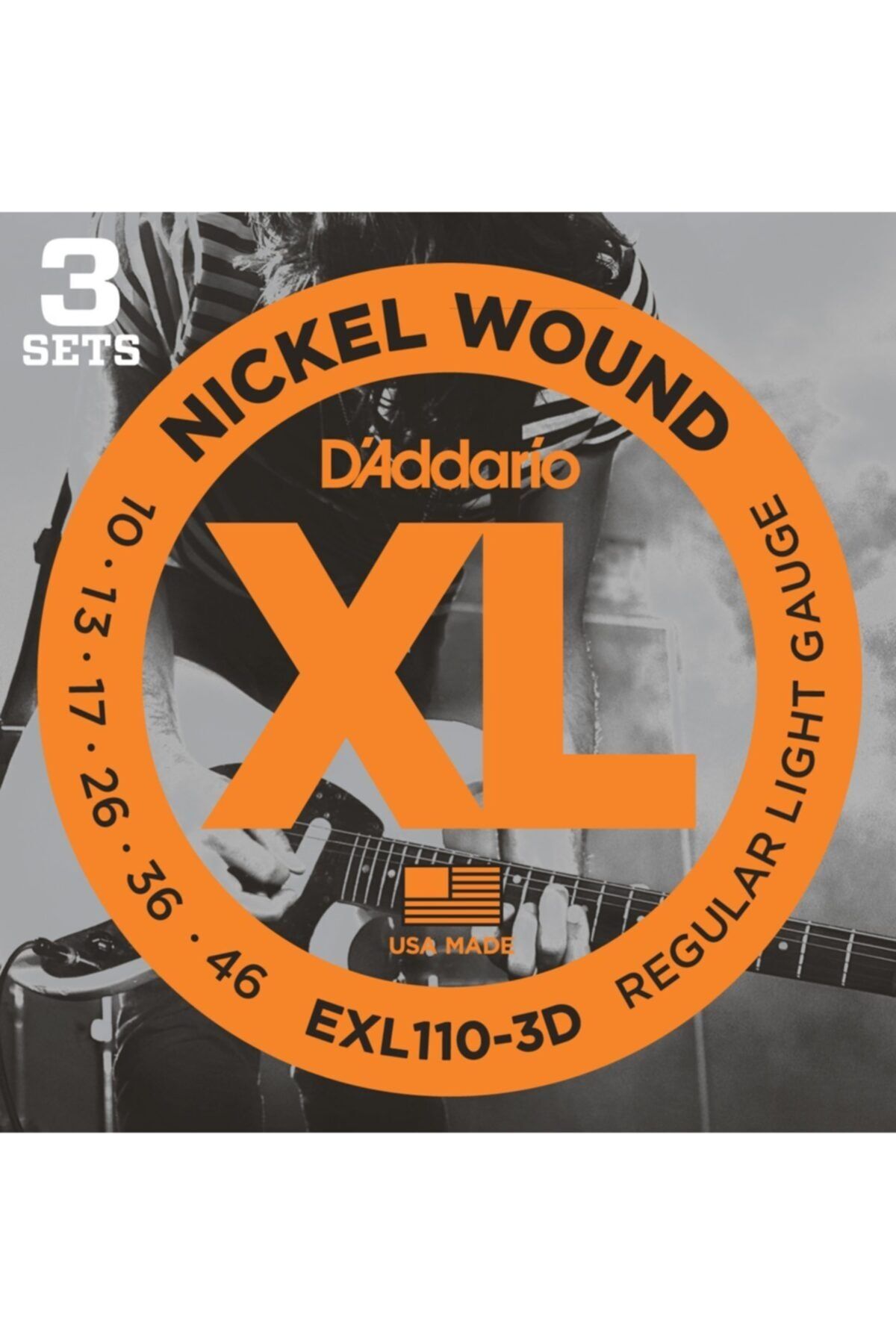 D'Addario Exl110-3d 3-pack Elec Gtr Xl Reg Lıte