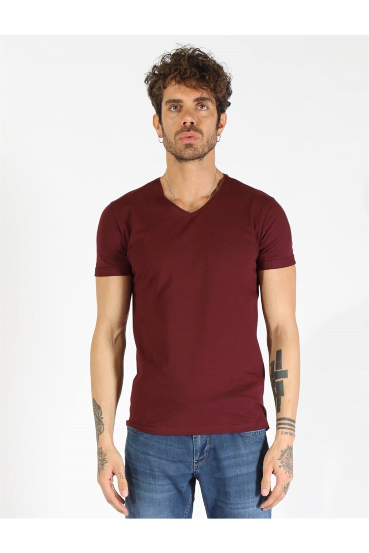 Twister Jeans Erkek Bordo T-shirt 1827 (t)