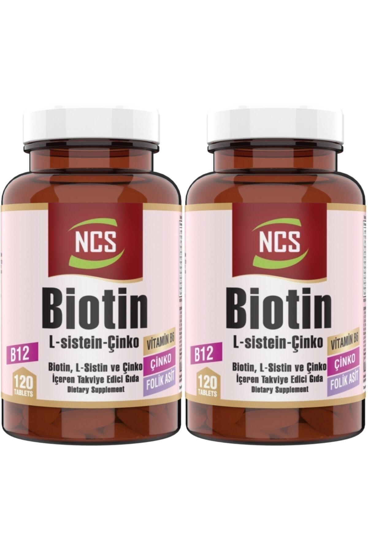 Ncs Biotin 2500 Mcg 120 Tablet L Sistein Çinko 2 Kutu 240 Tablet Vitamin B12 Folik Asit
