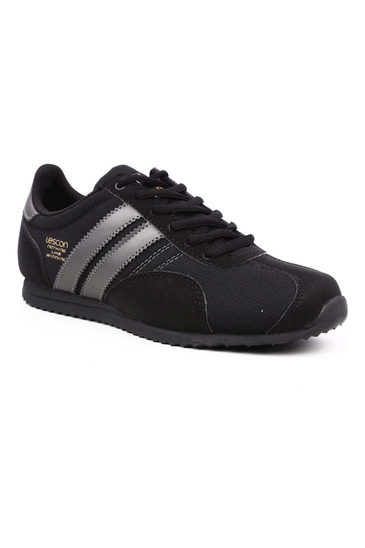Lescon Unisex Siyah Bağcıklı Sneaker Ayakkabı  6615