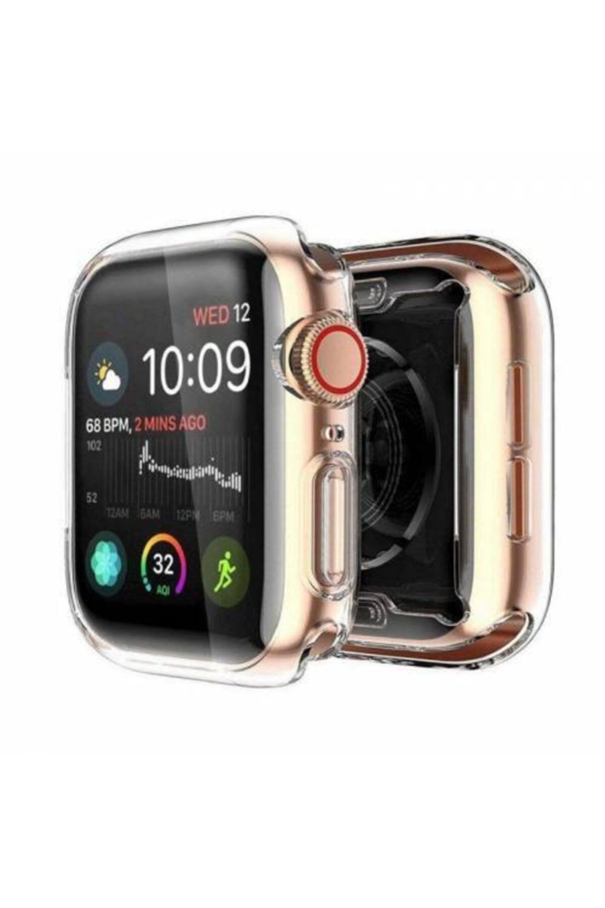 Gate Apple Watch 40 Mm Uyumlu Şeffaf Silikon Kılıf 40mm Watch Tam Koruma Koruyucu