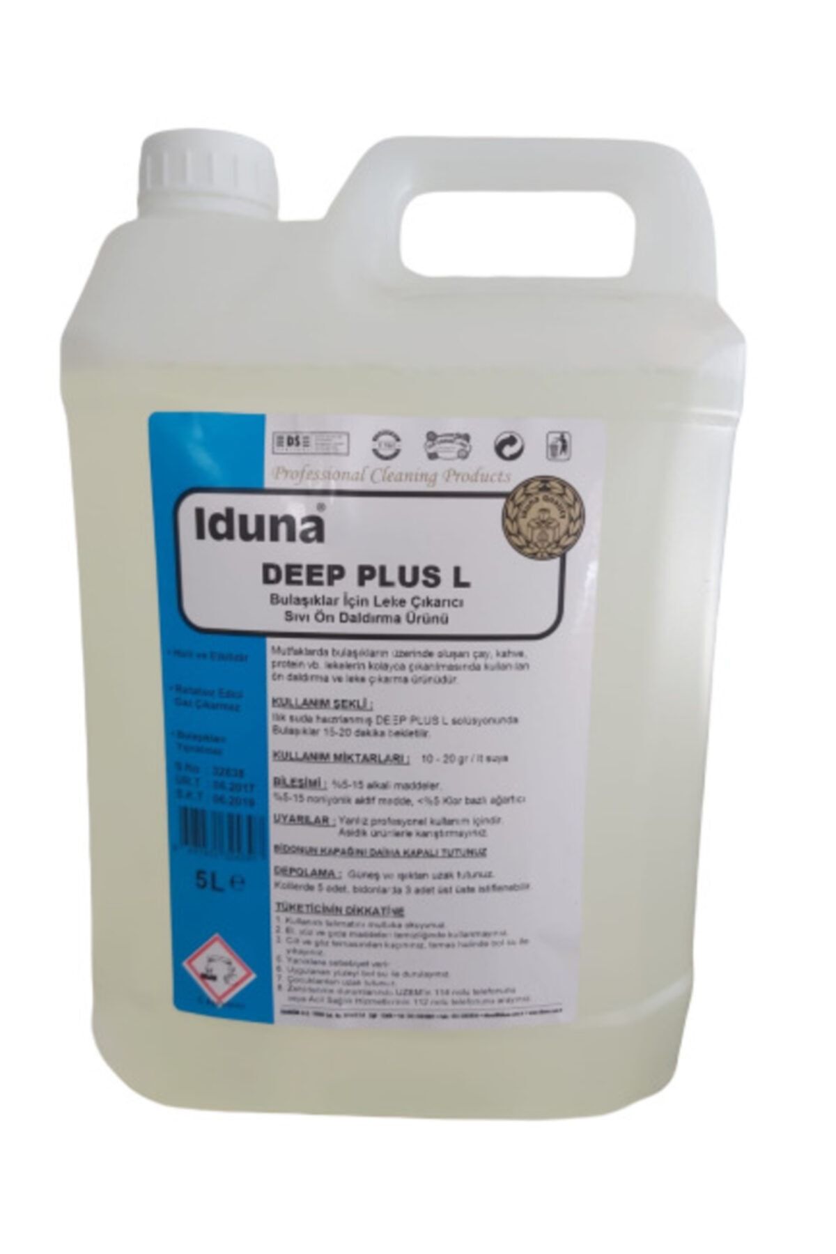 Iduna Deep Plus L Bulaşıklar Için Leke Çıkarıcı ve Sıvı Ön Daldırma Ürünü 5 Litre