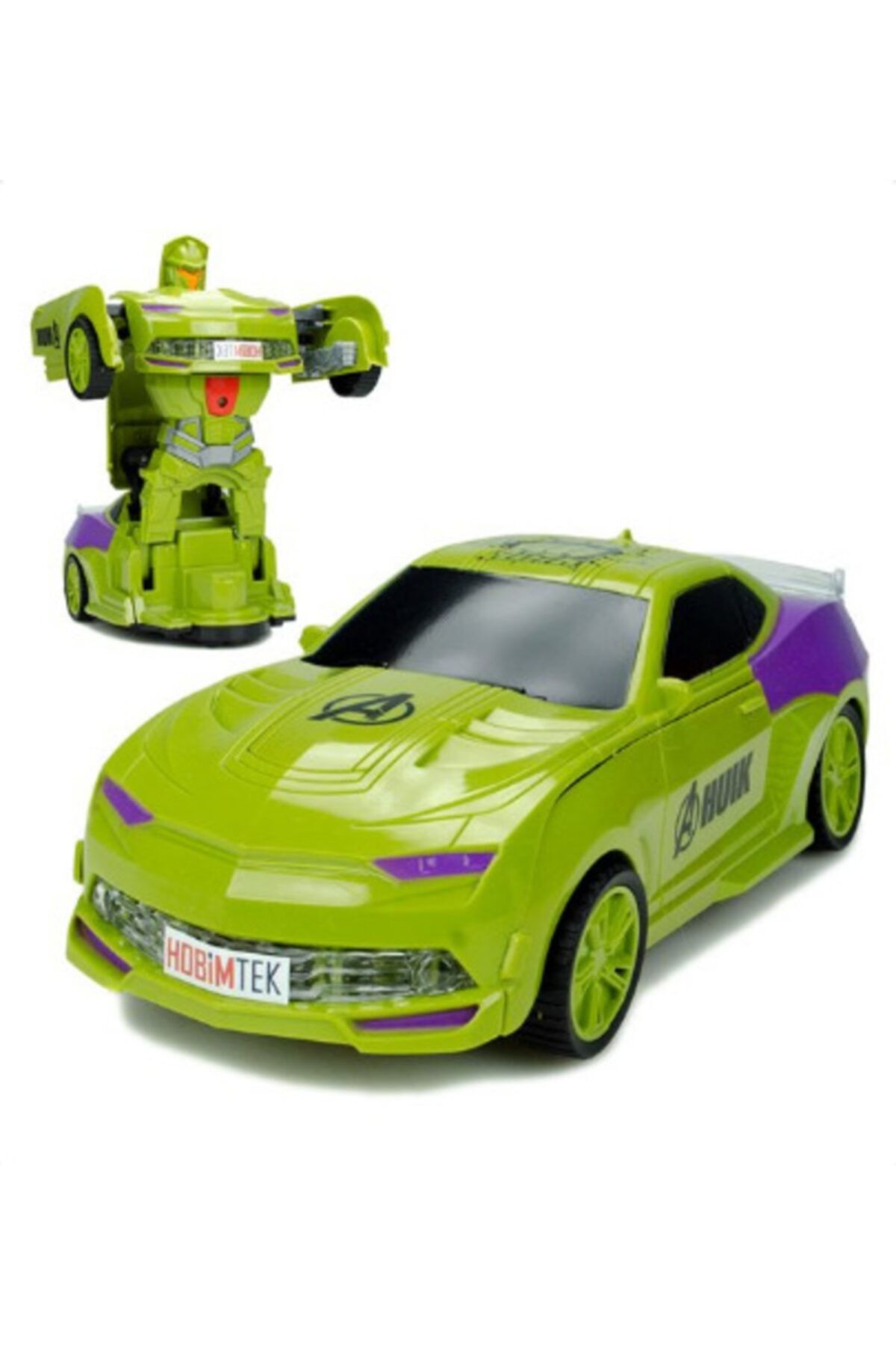 Furkan Toys Hulk Avengers Yeşil Dev Dönüşen Robot Oyuncak Araba 21 Cm