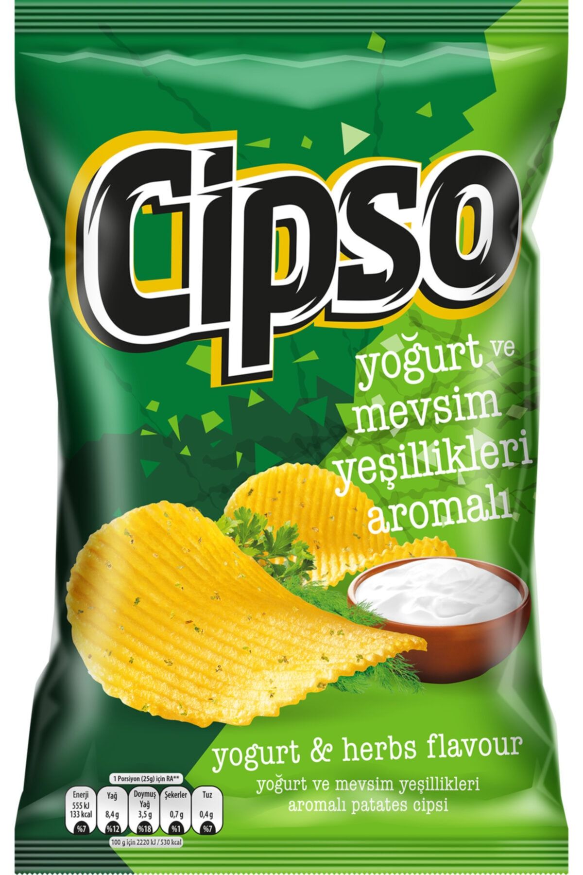Cipso Tırtıklı Yoğurtlu Patates Cipsi Süper Boy 85 gr